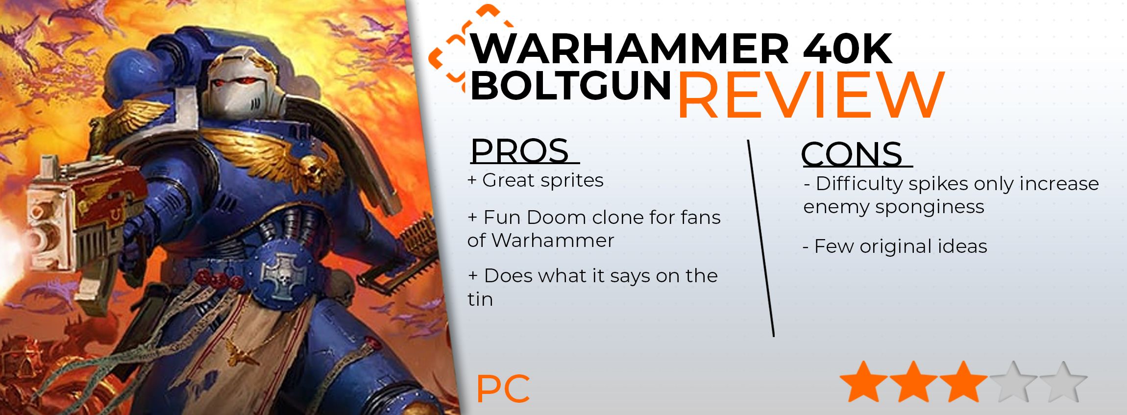 Warhammer 40k Boltgun review card