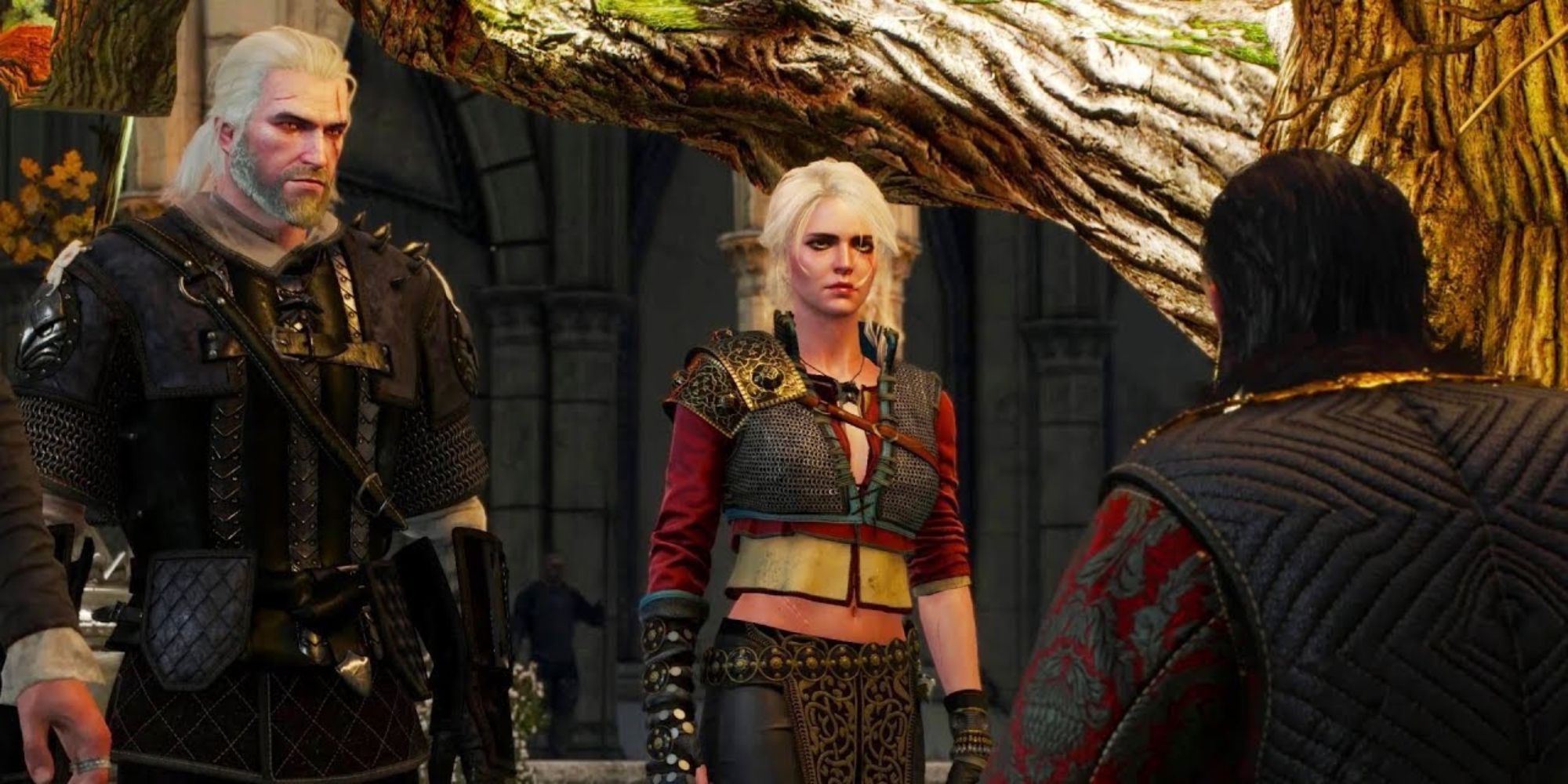 Witcher 3 Screenshot Of Geralt And Ciri Meeting Emhyr