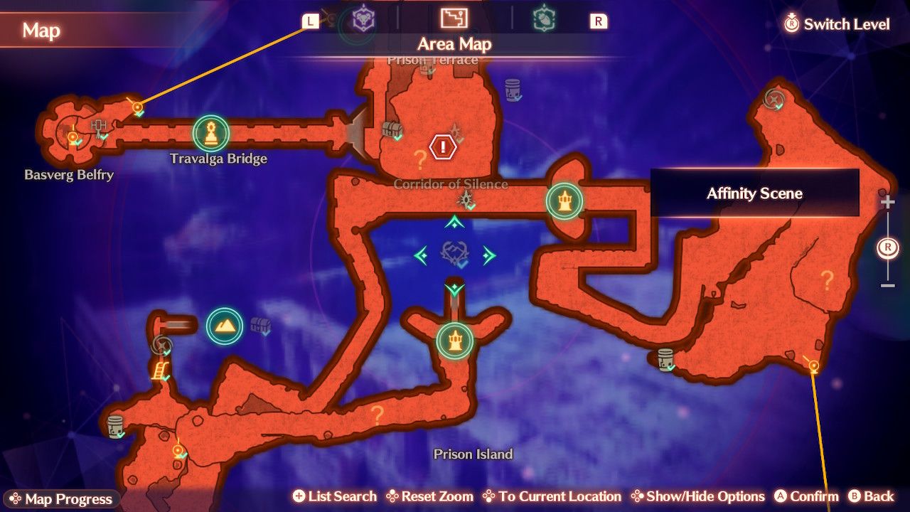 Map location for the Black Mountain Affinity scene in Xenoblade Chronicles 3: Future Rydiamond.
