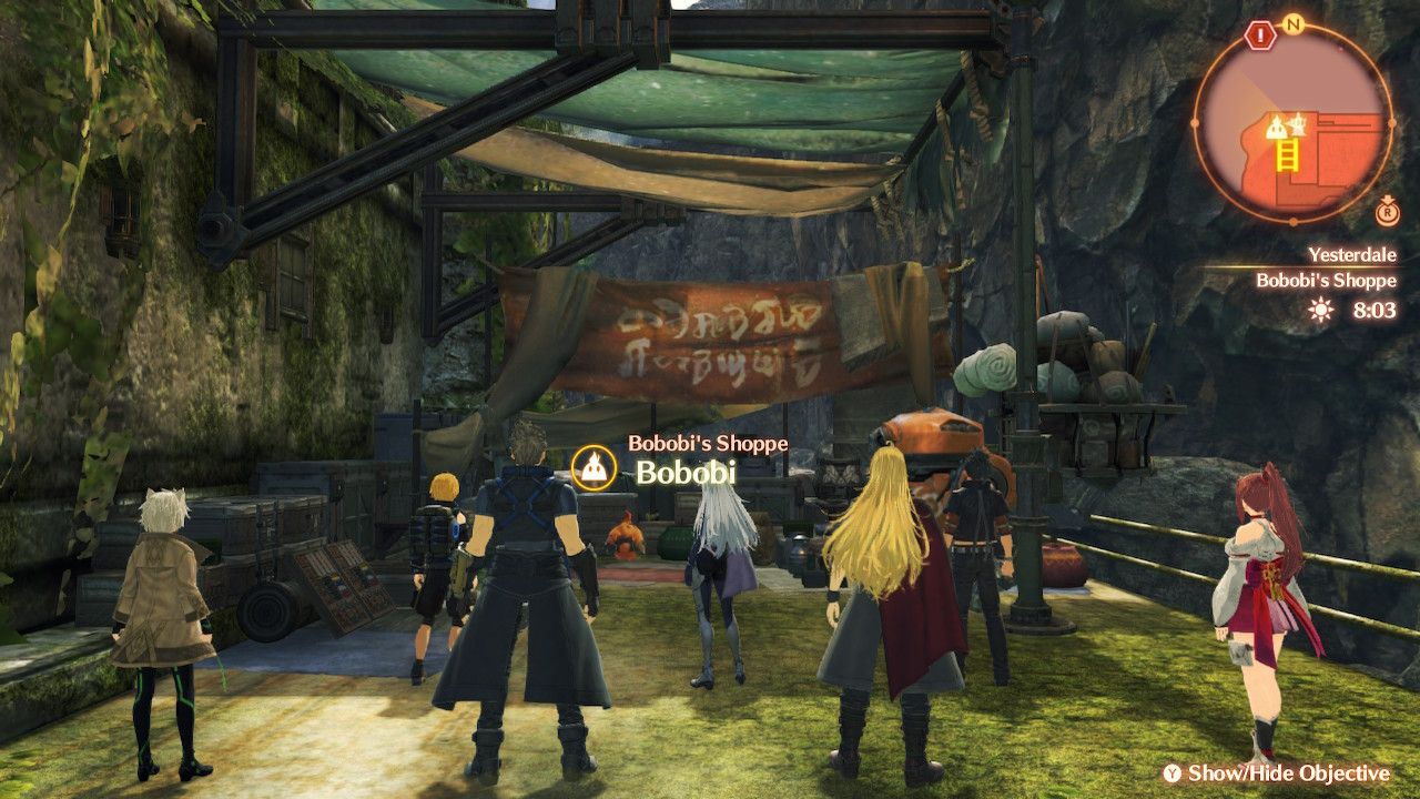 The location of Bobobi's Shoppe in Yesterdale in Xenoblade Chronicles 3: Future Redeemed.
