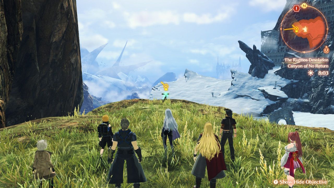 The location of the Canyon of No Return in the Ragmos Desolation in Xenoblade Chronicles 3: Future Redeemed.