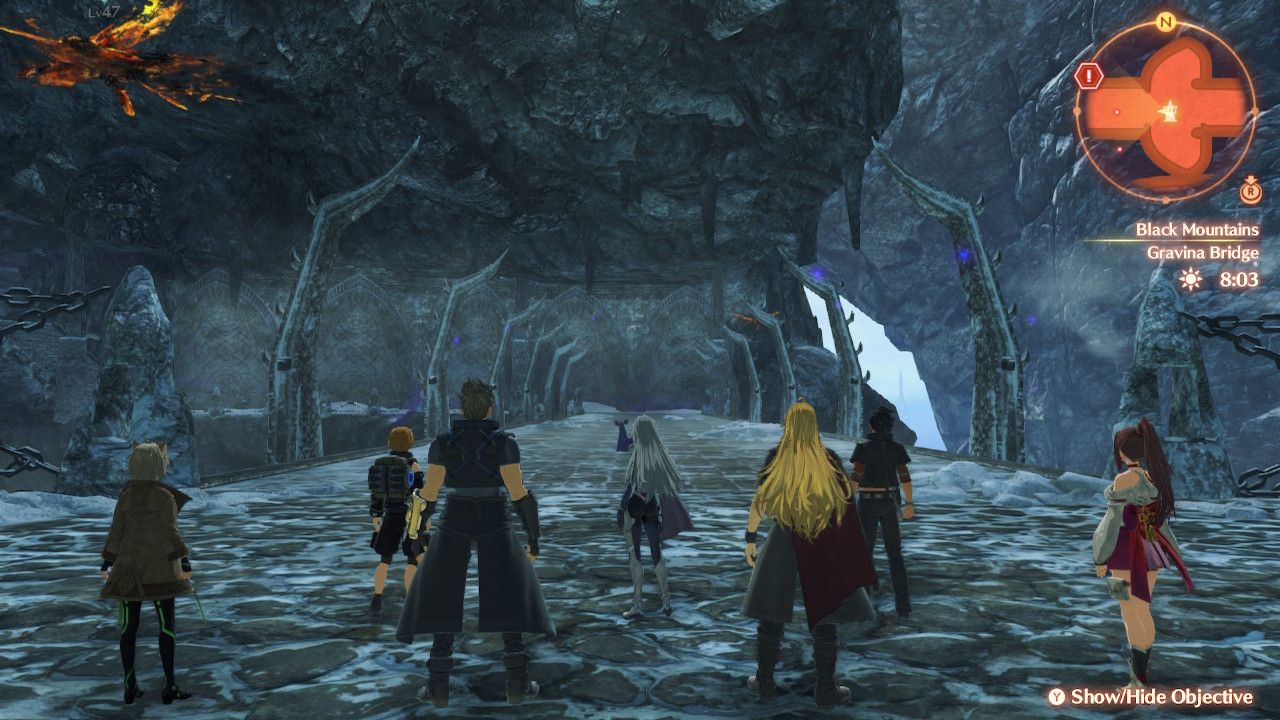 The location of the Gravina Bridge in the Black Mountains in Xenoblade Chronicles 3: Future Redeemed.