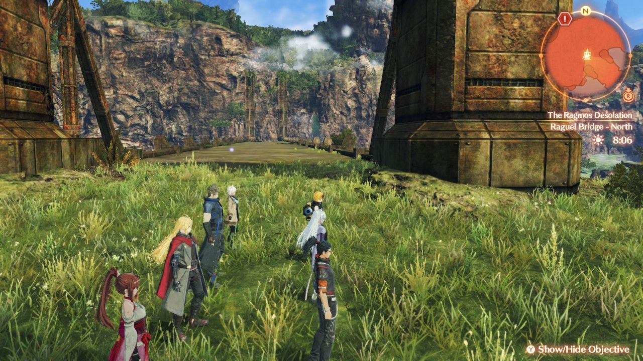 The location of the Raguel Bridge - North in the Ragmos Desolation in Xenoblade Chronicles 3: Future Redeemed.