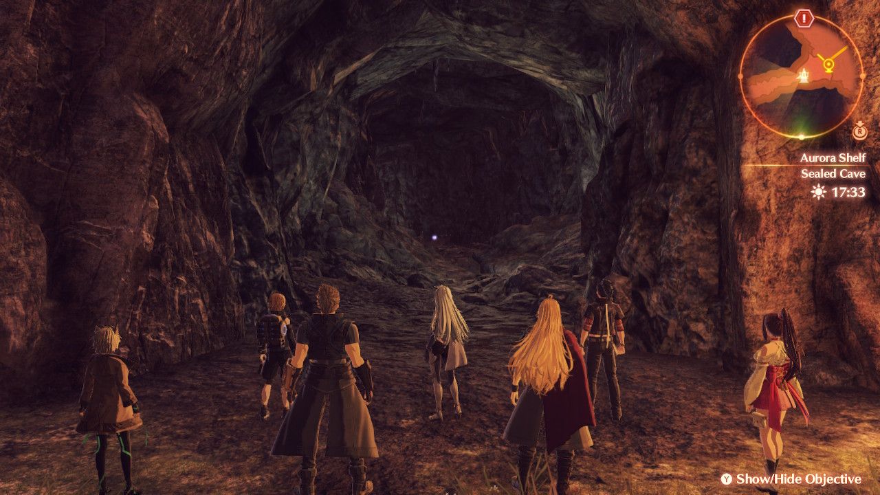 The location of the Sealed Cave in the Aurora Shelf in Xenoblade Chronicles 3: Future Redeemed.
