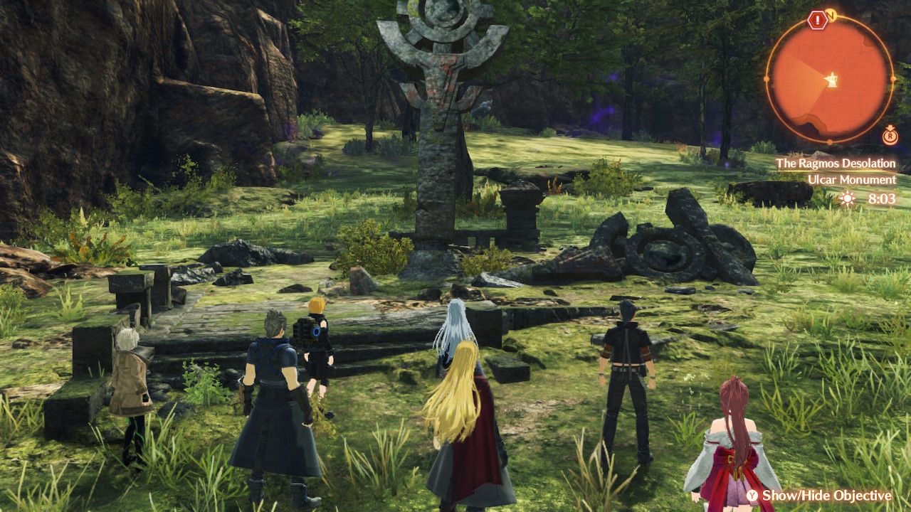 The location of the Ulcar Monument in the Ragmos Desolation in Xenoblade Chronicles 3: Future Redeemed.