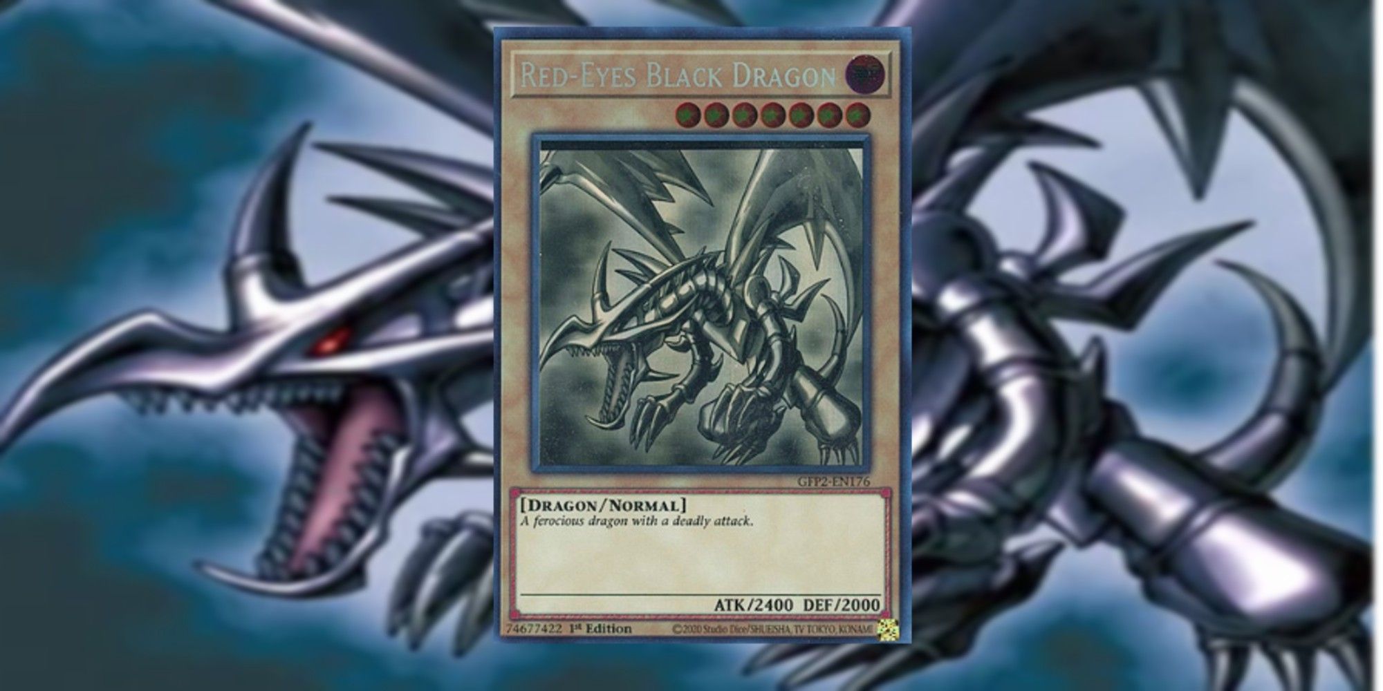 Yugioh Red-Eyes Black Dragon card and art background