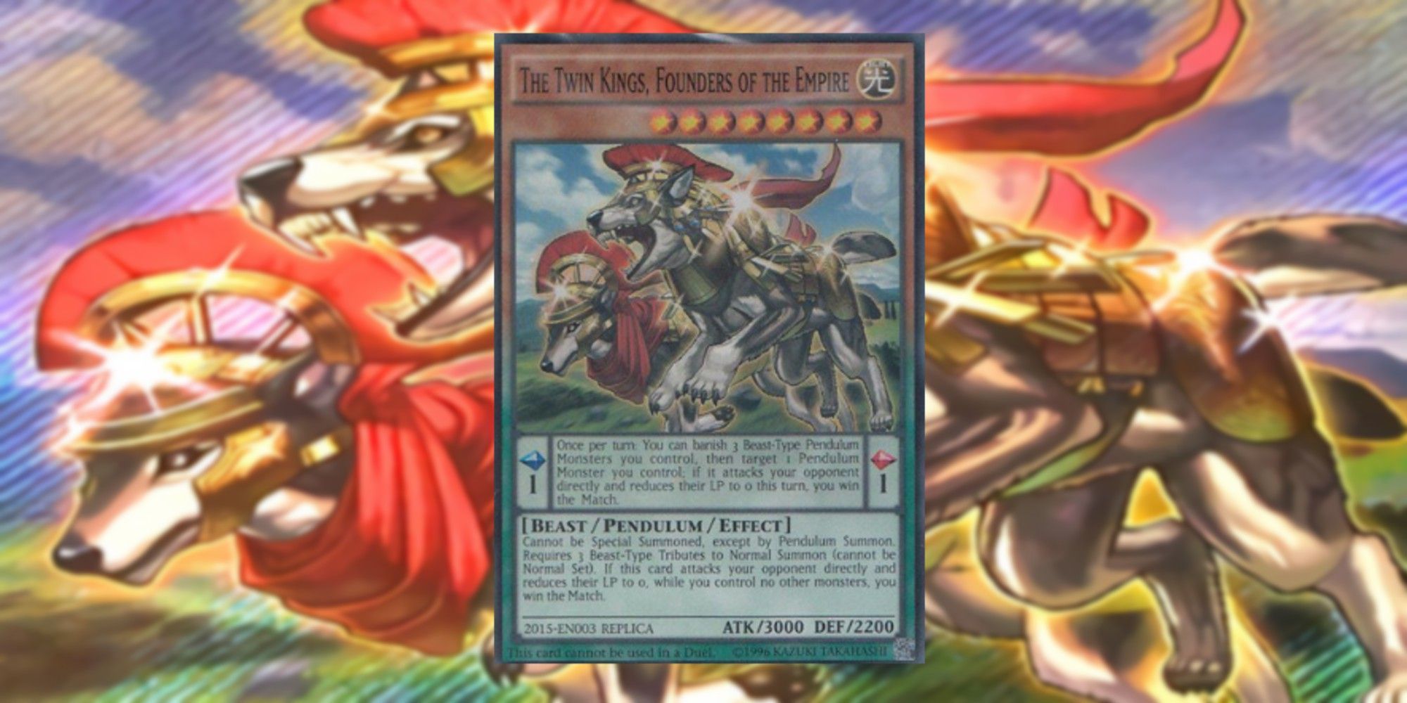 Yugioh The Twin Kings, Founders of the Empire card and art background