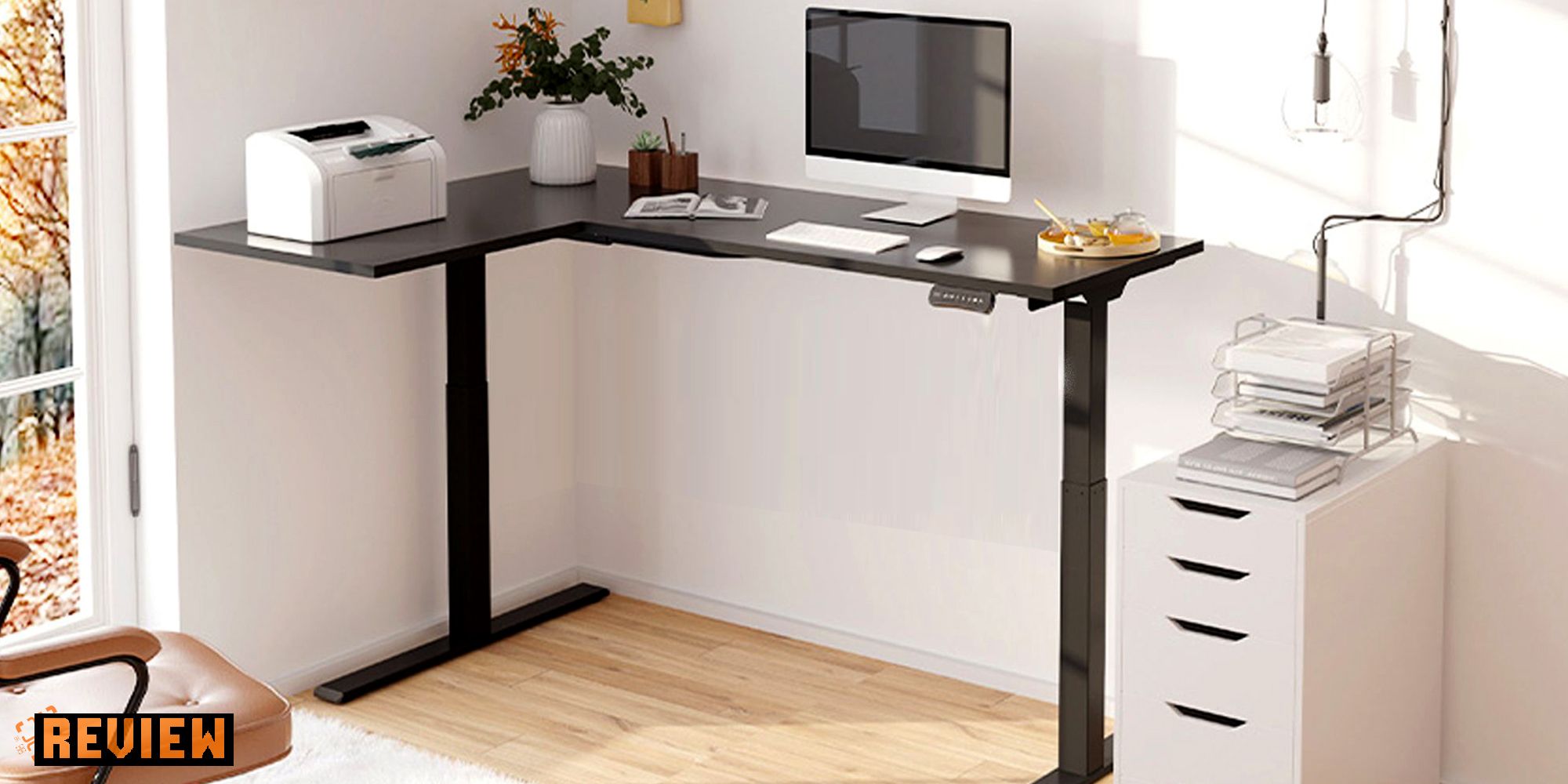 Image of desk: Flexispot L-Shaped Office Adjustable Desk E1L