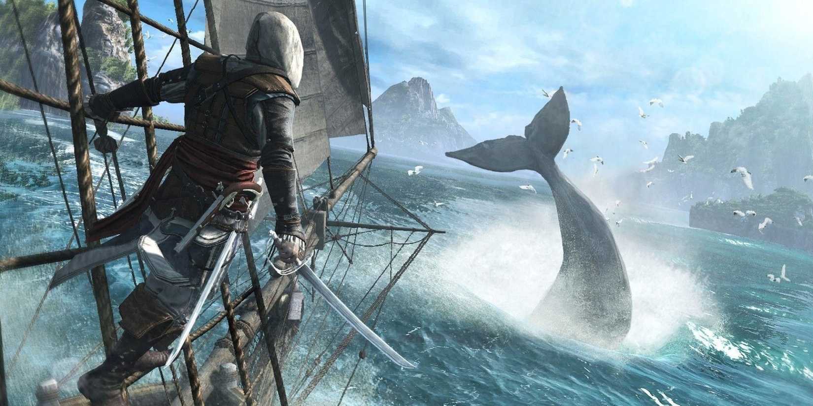Edward Kenway on a ship in Black Flag
