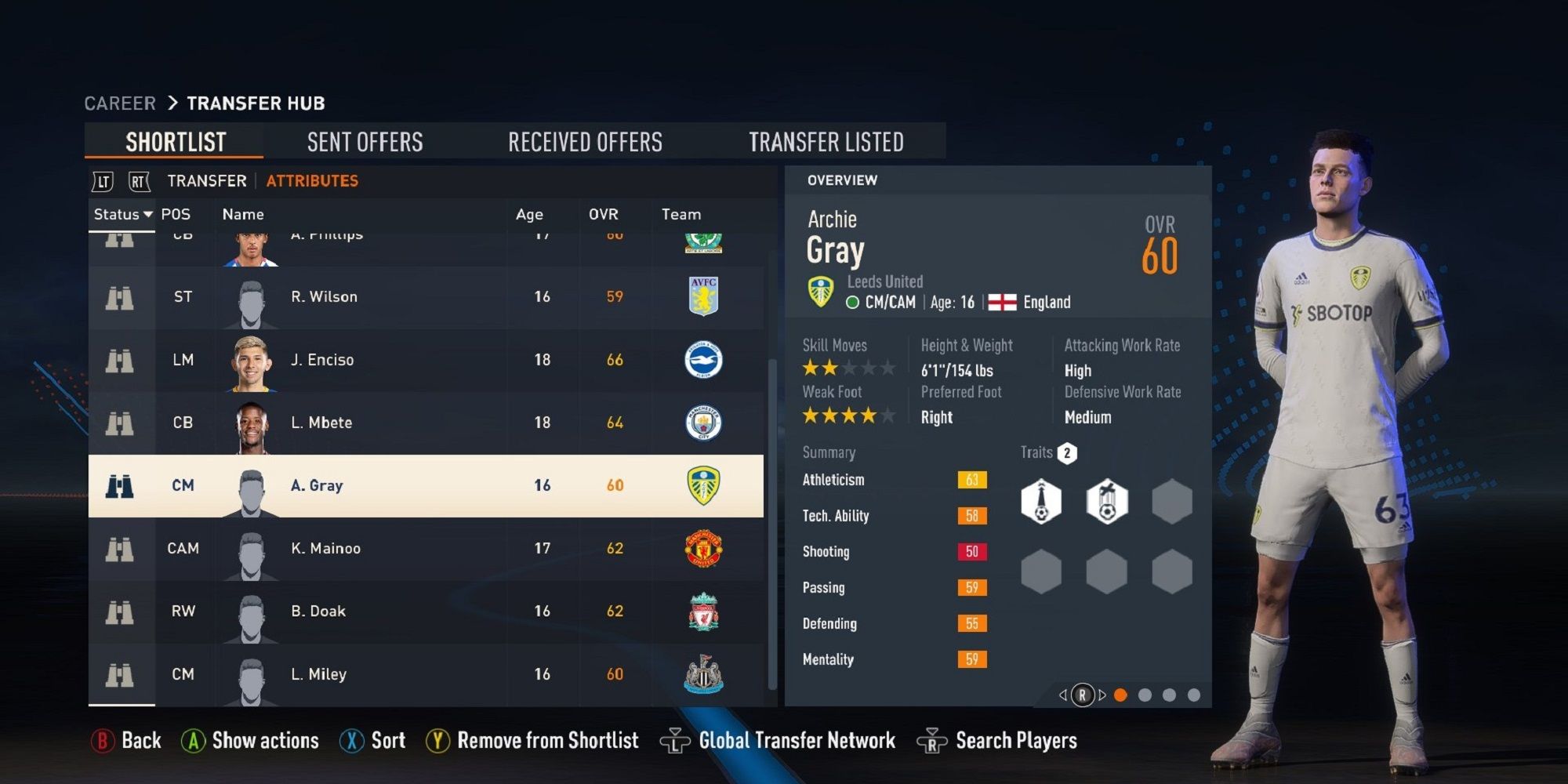 An image of Archie Gray in FIFA 23