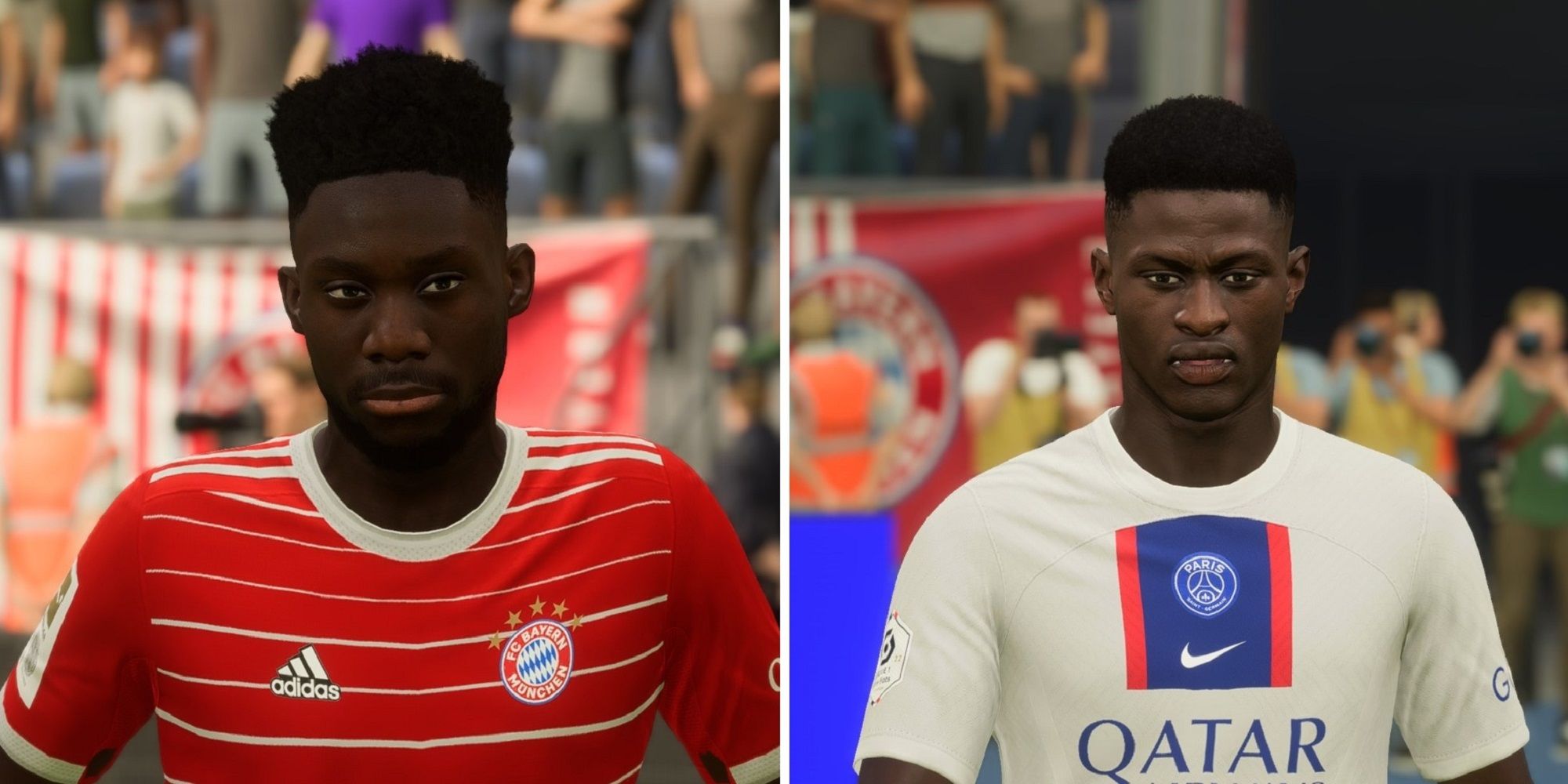 An image of Davies and Mendes in FIFA 23