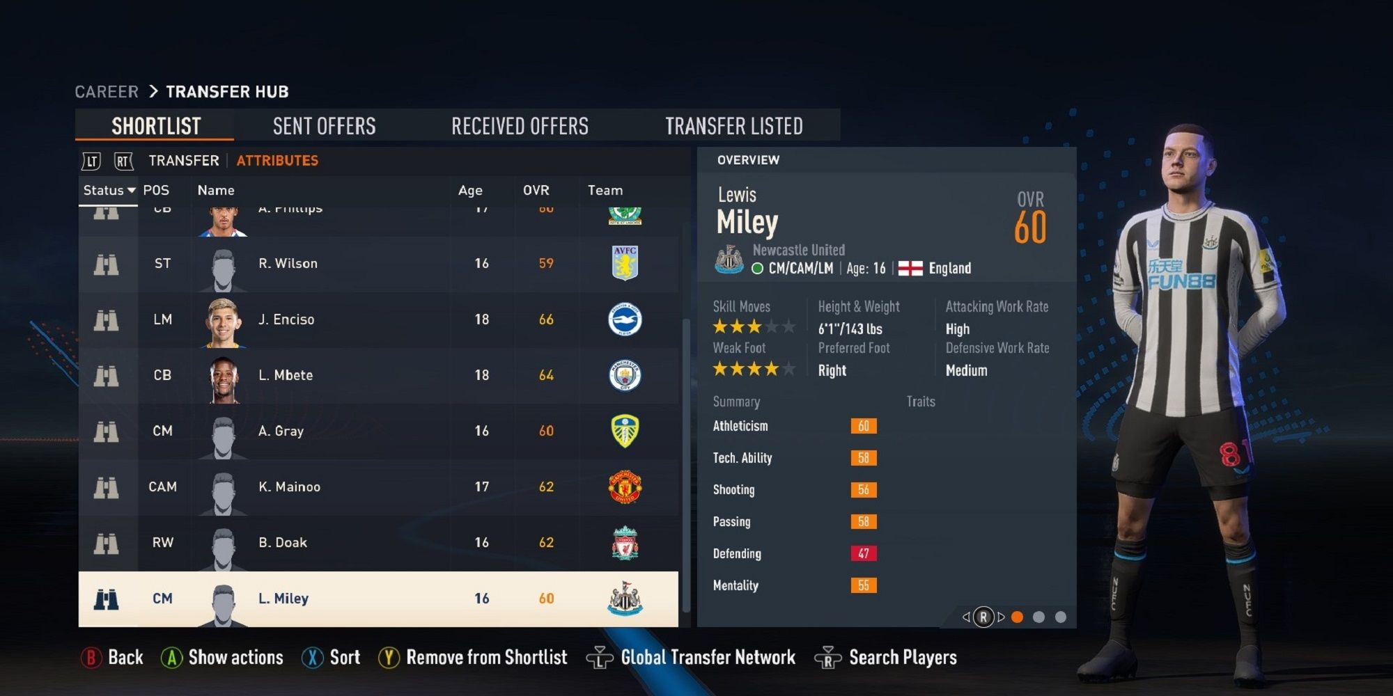 An image of Lewis Miley in FIFA 23