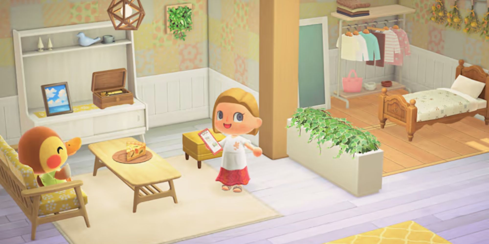 A Villager shows off a house to Molly