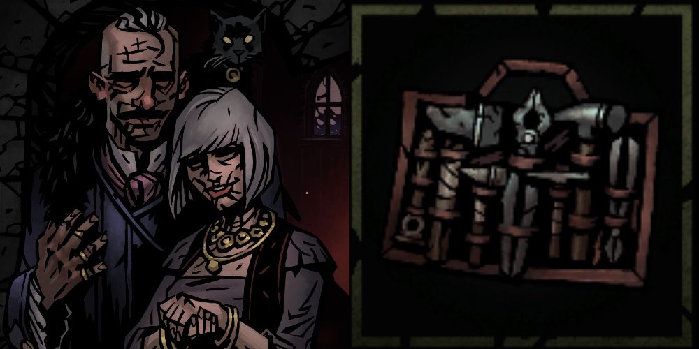 the proprietors of the torch and crown inn in darkest dungeon 2 with an armor repair kit