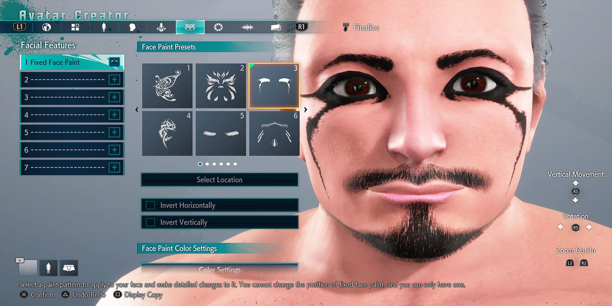 Chris Sanfilippo's avatar tries a smokey eye in Street Fighter 6's Avatar Facial Feature menu.