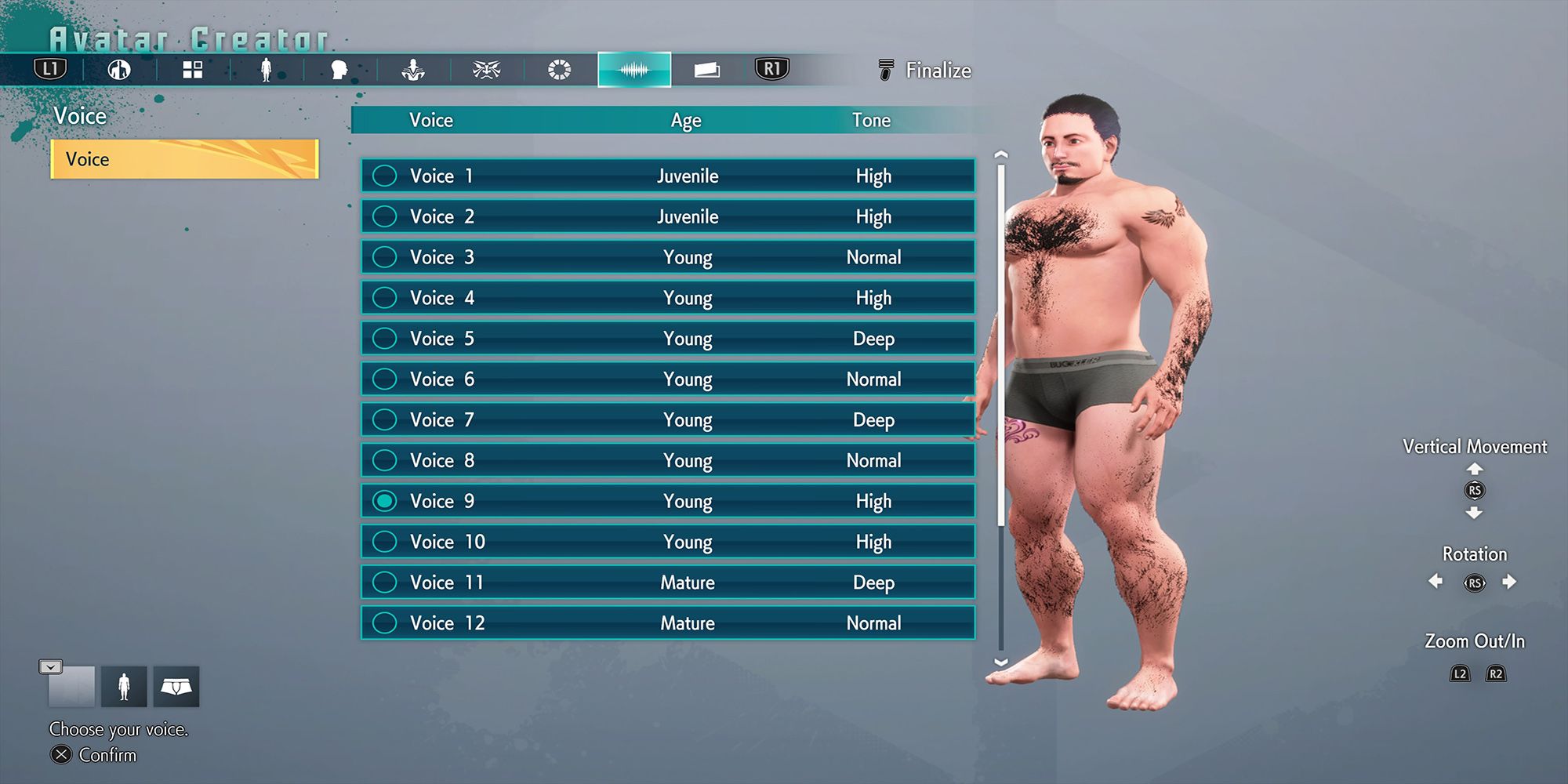 There are several voices to choose for your avatar in Street Fighter 6's Avatar Voice menu.