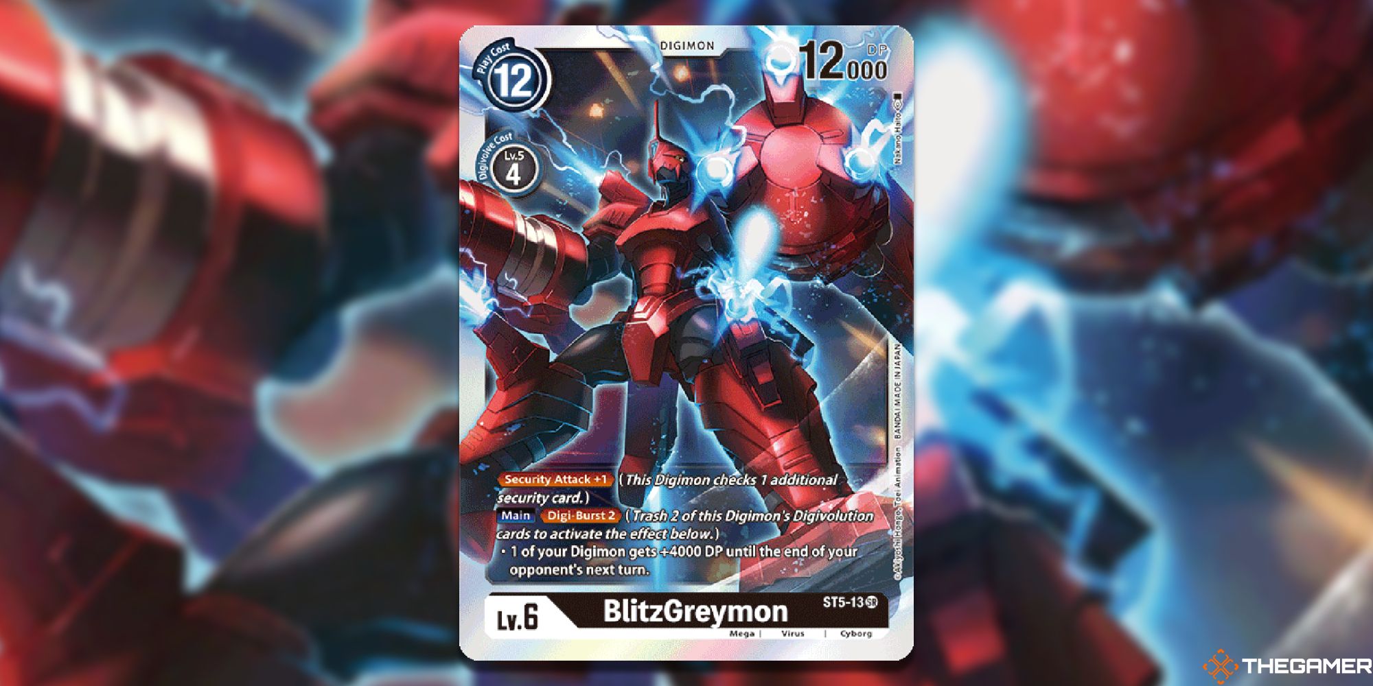 blitzgreymon from machine black starter deck from Digimon Card Game
