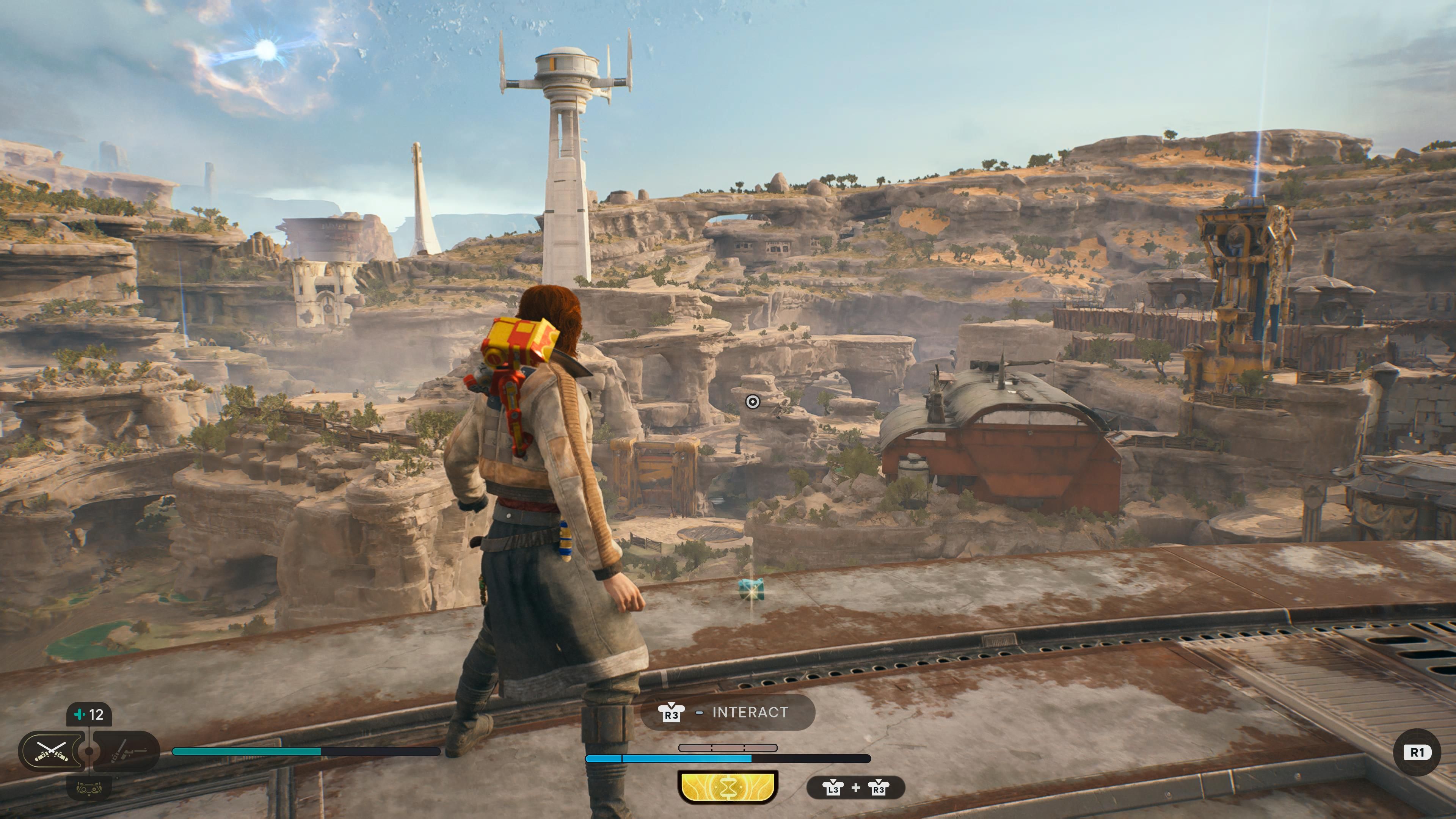 Cal in front a priorite shard on a silo in Jedi Survivor