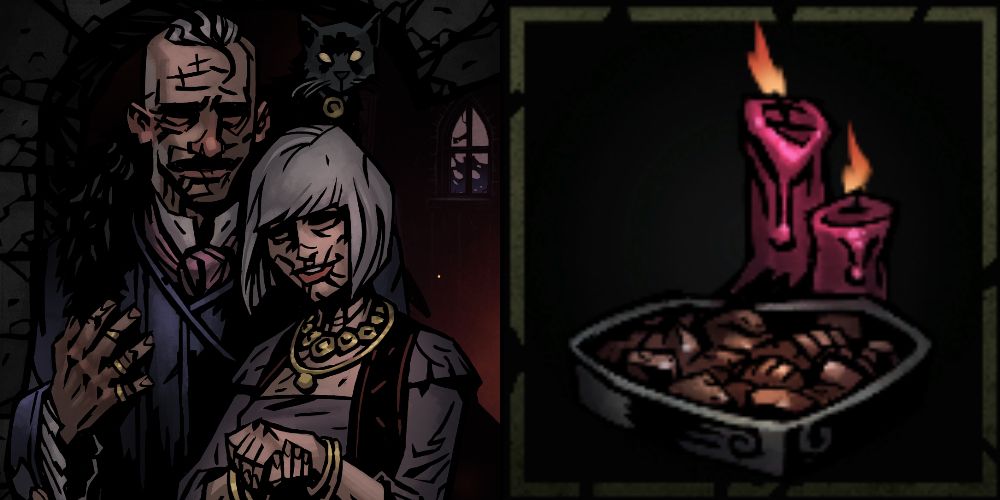 the proprietors of the torch and crown inn in darkest dungeon 2 with a Candles and Chocolate