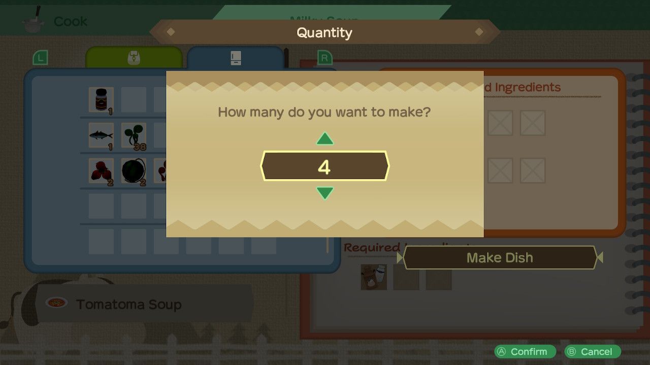 choosing a quantity of meals to make story of seasons a wonderful life all meals every recipe