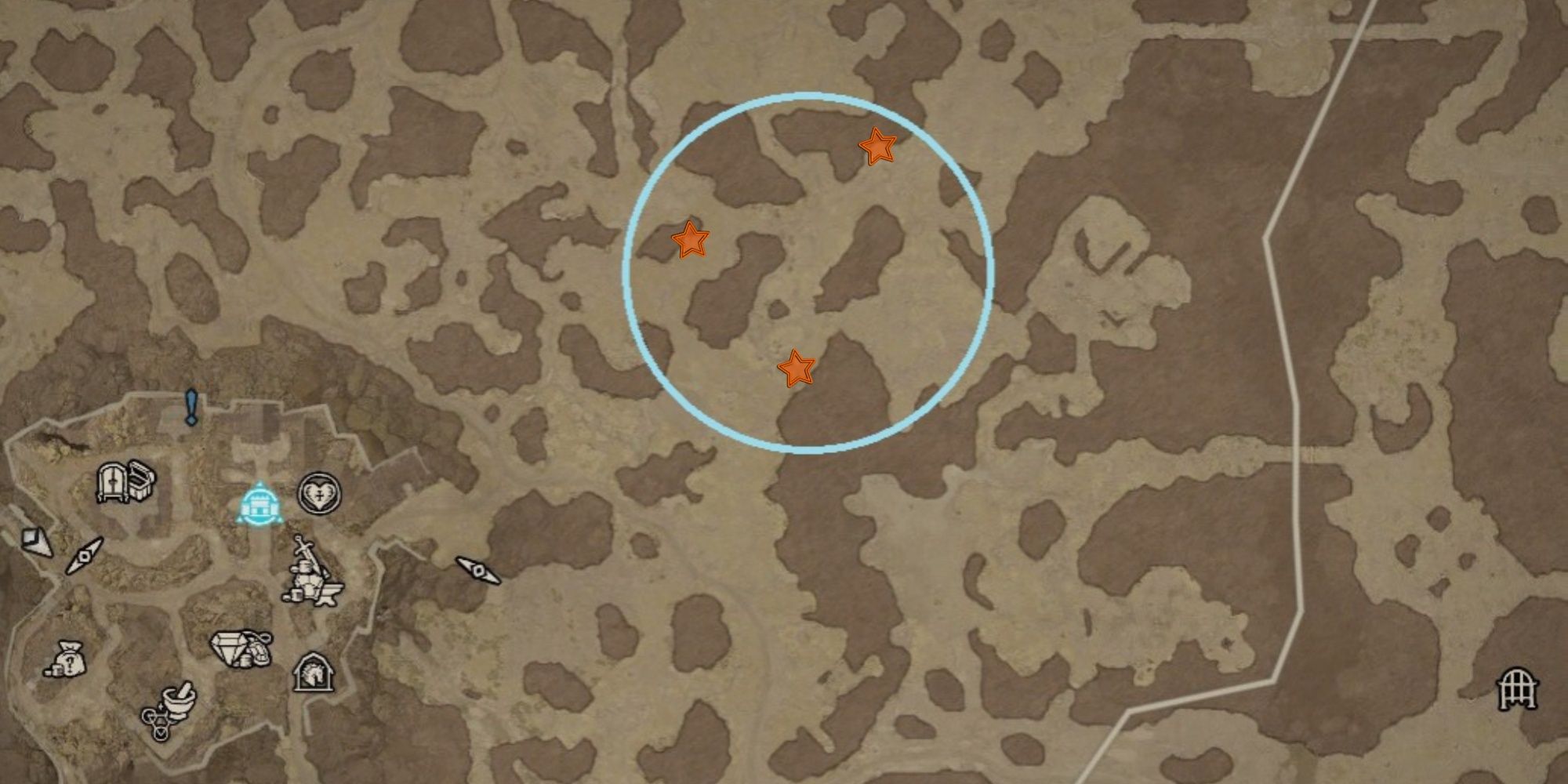 Annette's three flower locations in the Hawezar map in Diablo 4
