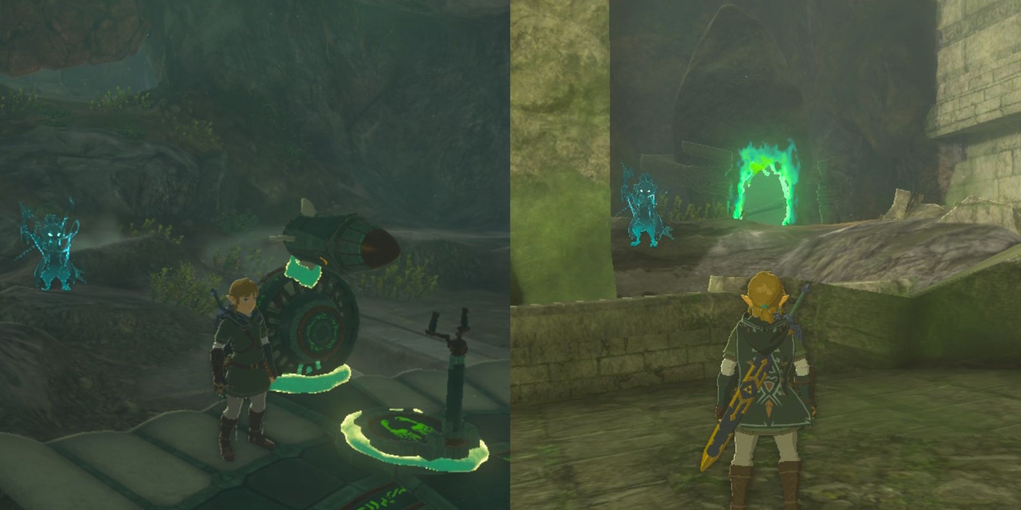 Link prepares a zonai wing and stands in front of a shrine in The Legend of Zelda: Tears of the Kingdom
