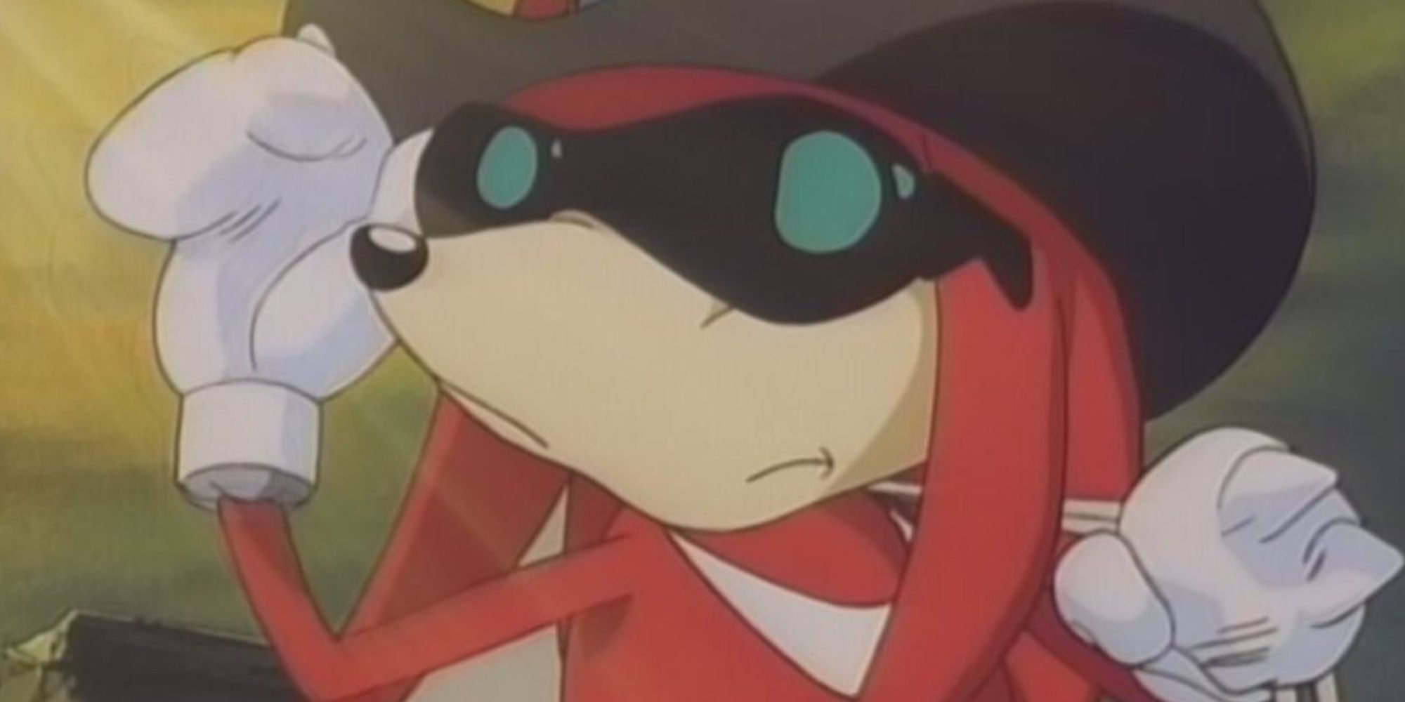 Knuckles Wearing A Pair Of Sunglasses And A Western Hat