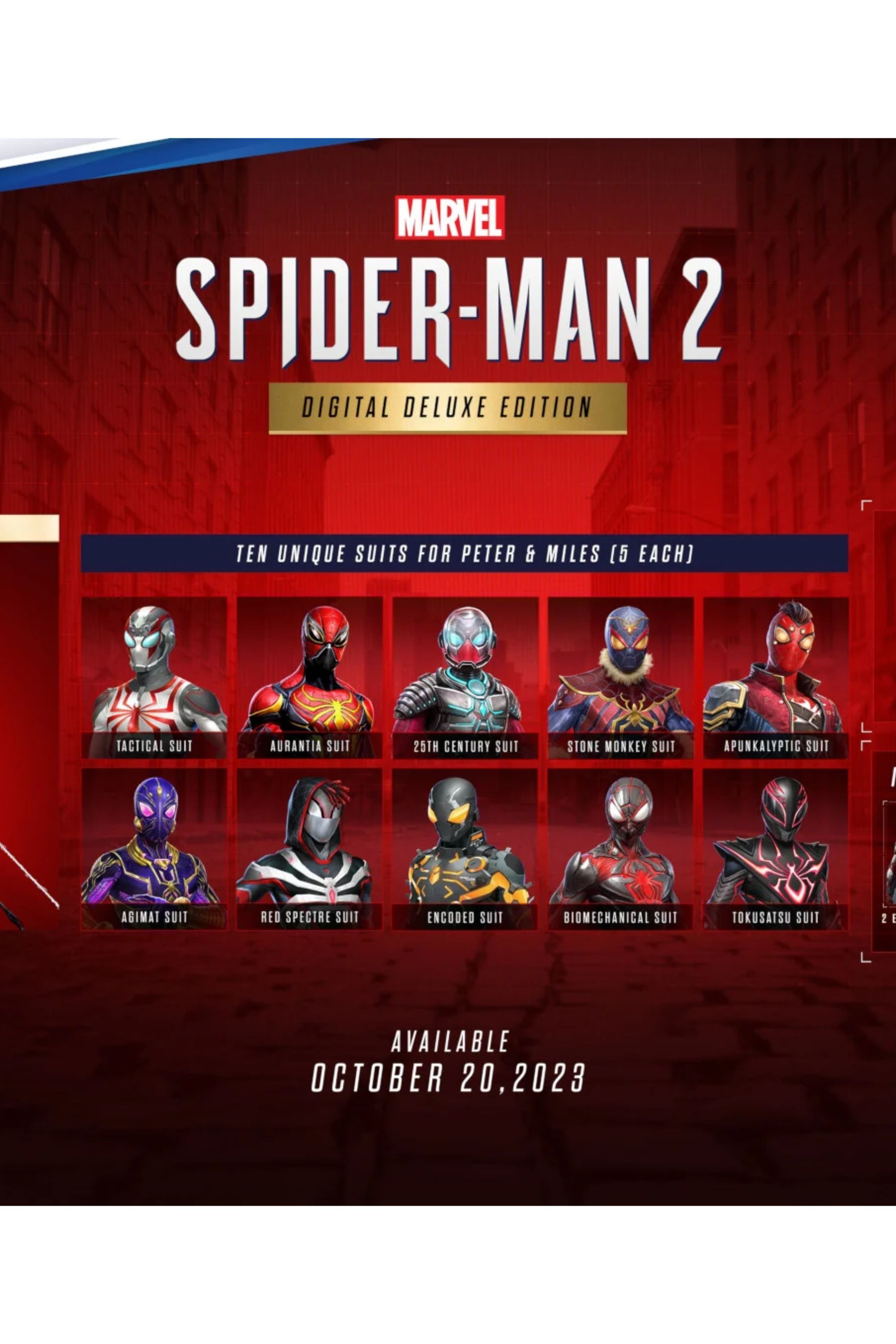 marvel's spider-man 2 digital deluxe edition bonus suits