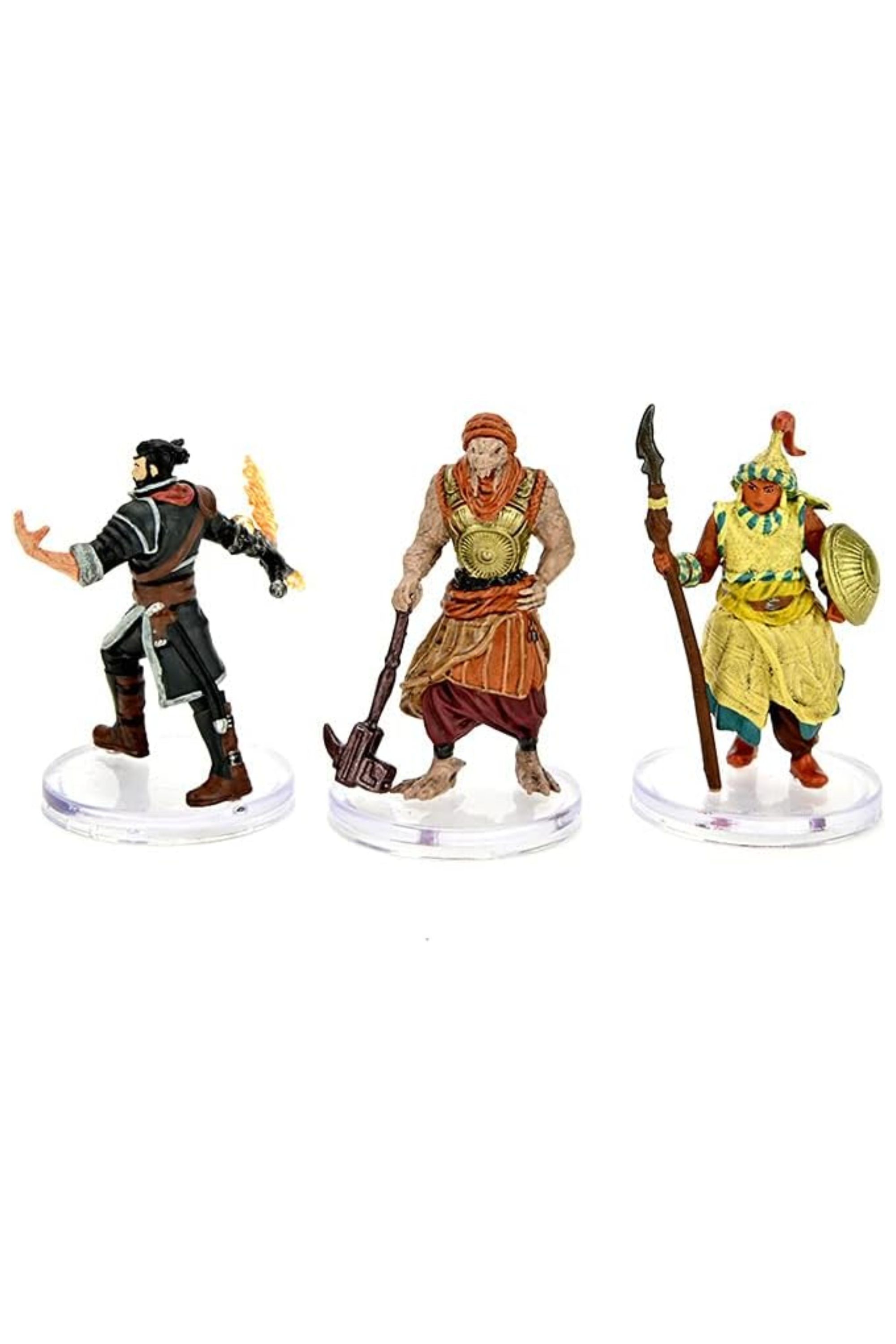 3 painted Wizkids Tabletop Miniatures side by side
