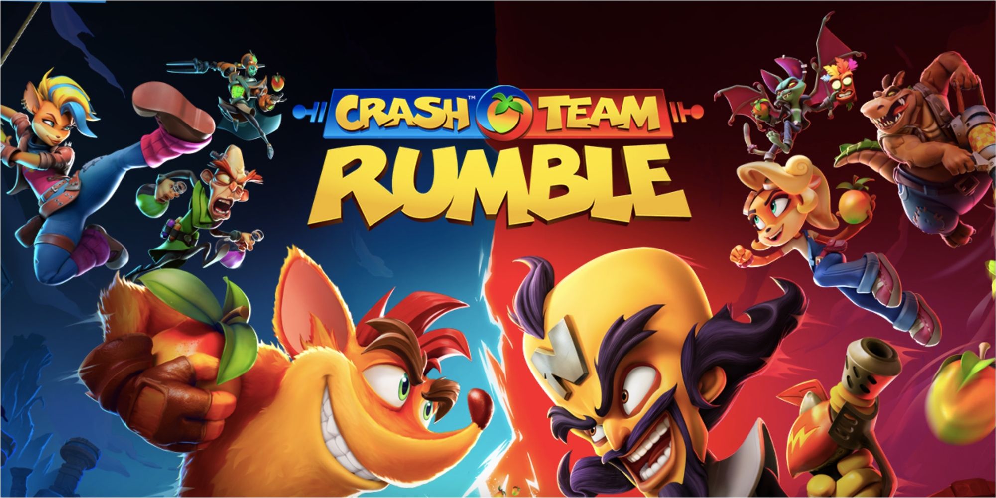 Poster of Crash Team Rumble crash facing off with neo cortex.