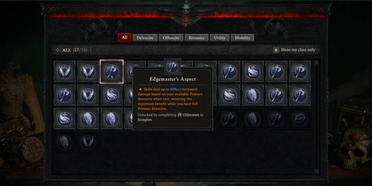 Diablo 4 Codex of Power Edgemaster's Aspect