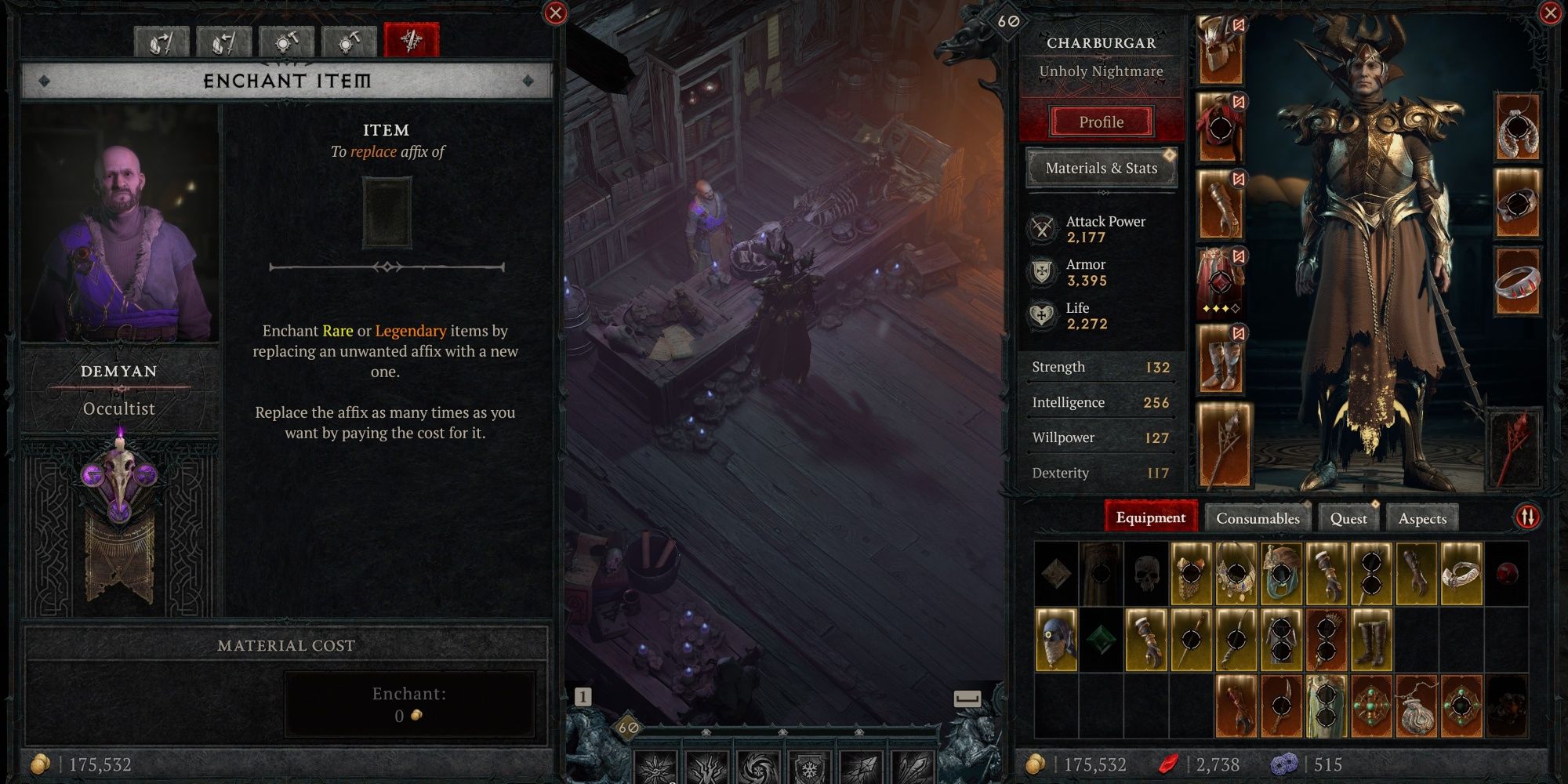 Diablo 4 Enchanting Interface