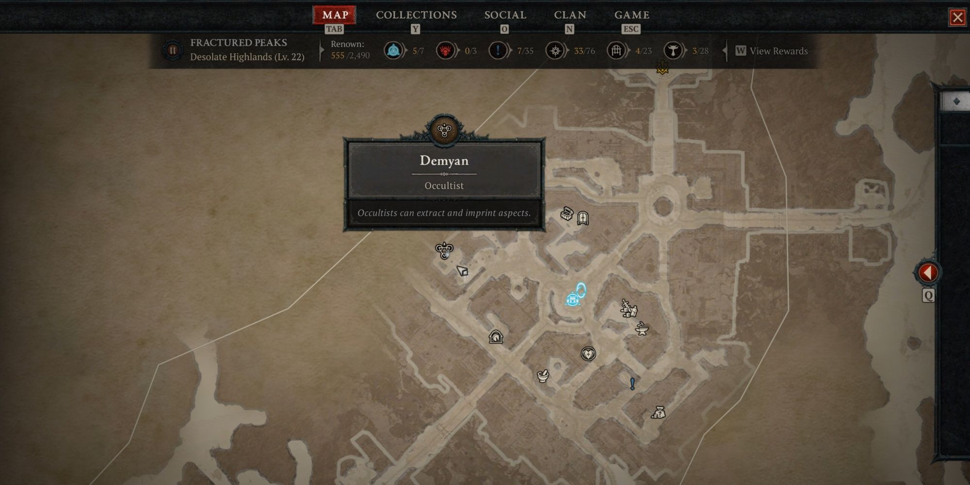 Diablo 4 occultist map location