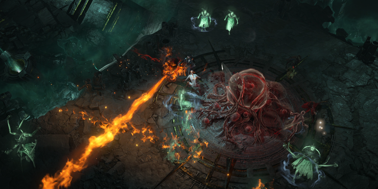 Diablo 4 Sorcerer Using Incinerate