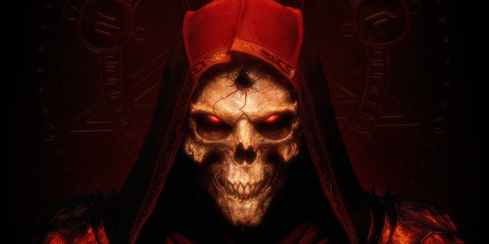 The Dark Wanderer's withering face in Diablo 2 artwork