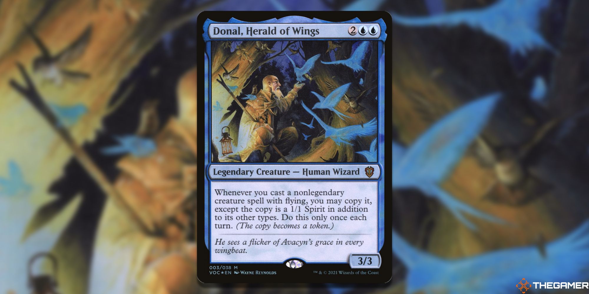 Donal, Herald of Wings card image in Magic: The Gathering, with artwork by Wayne Reynolds