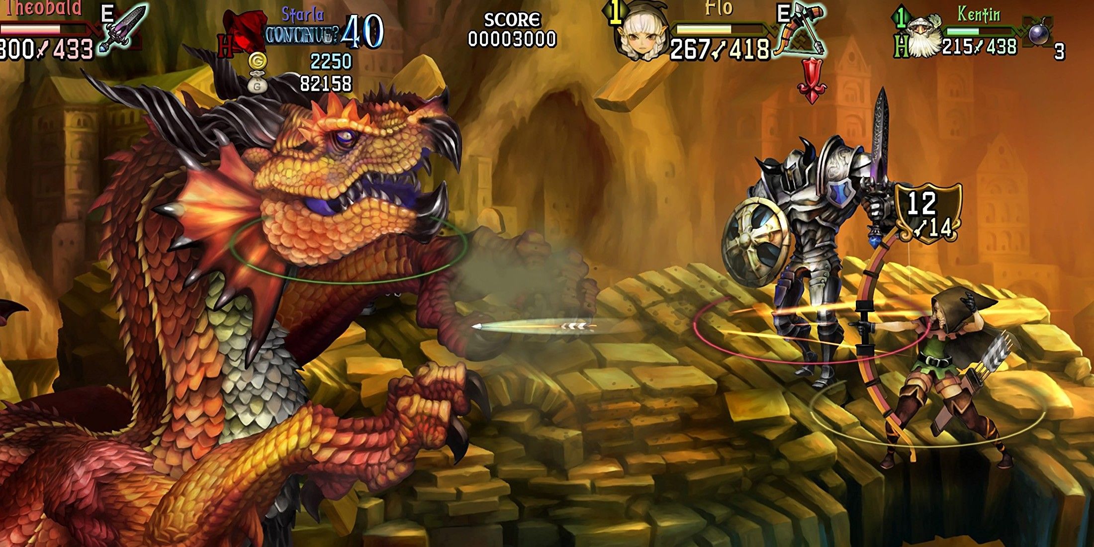 dragon's crown pro knight and archer battle a dragon
