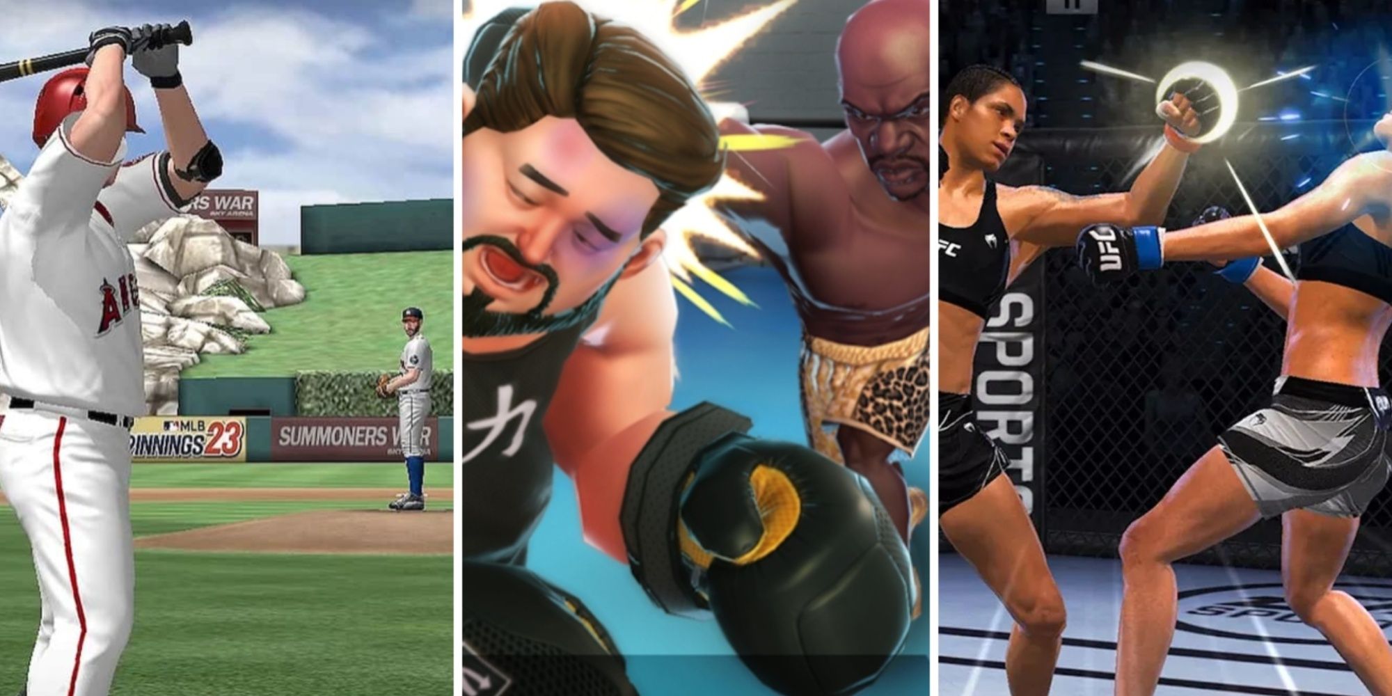 Featured Image For Best Sport-Based Android Games With In-game Images From MLB 9 Innings 23, Boxing Star, And UFC Mobile 2-1