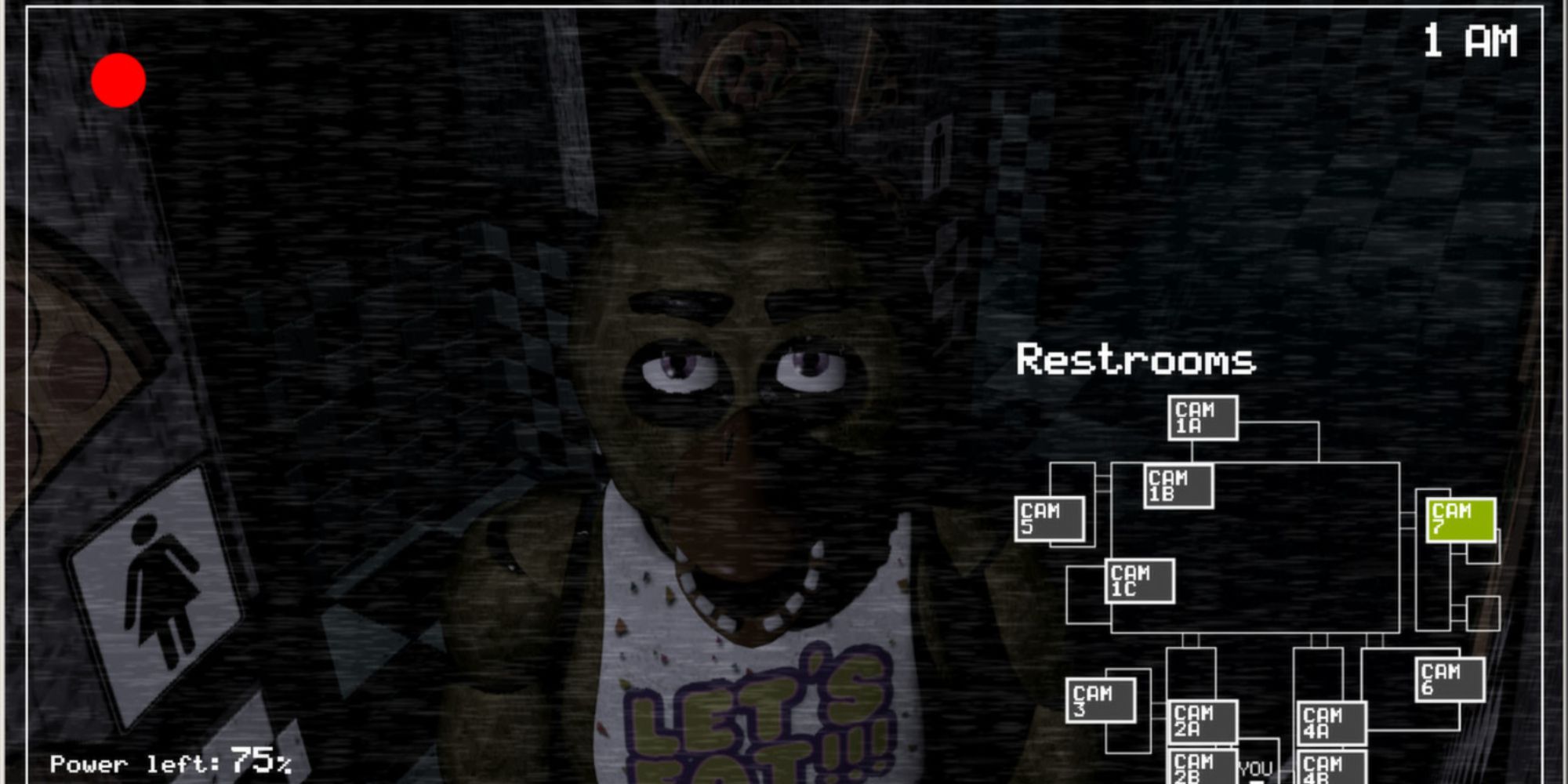 five nights at freddys duck looking into camera
