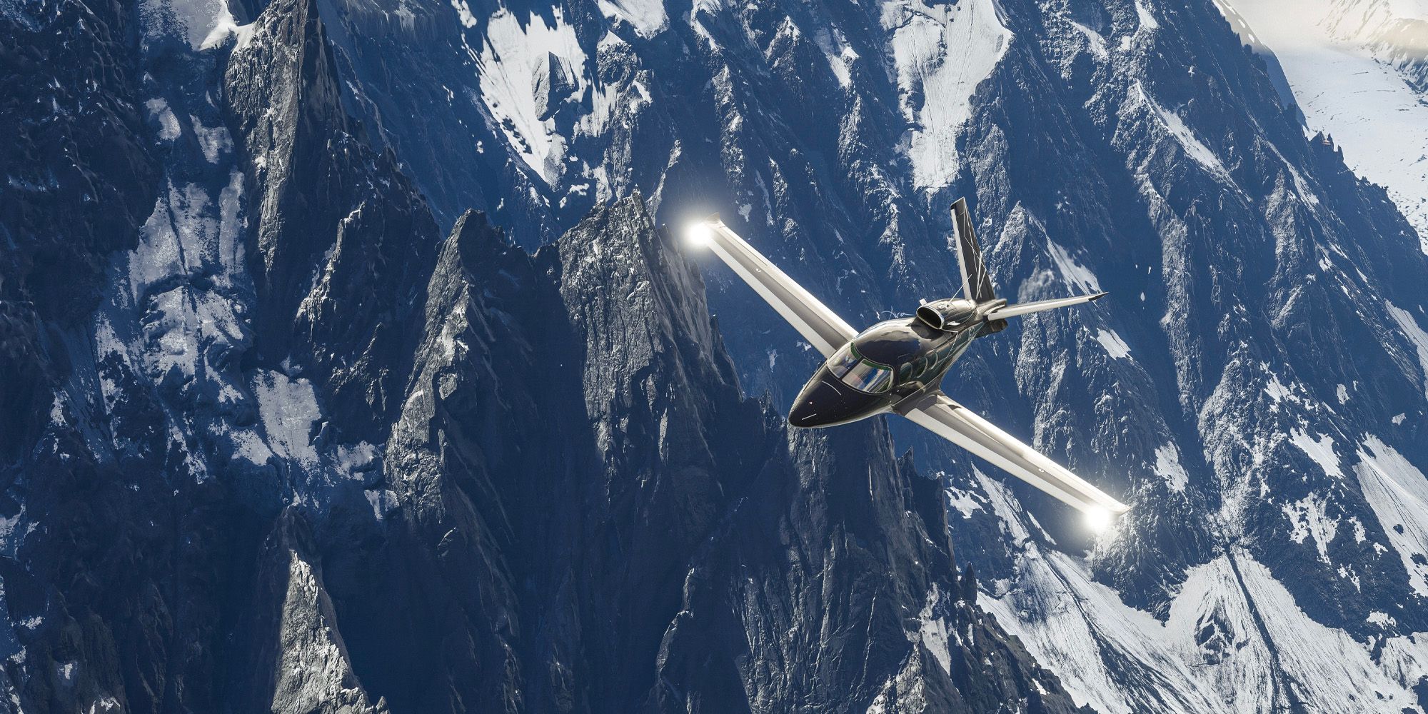 flying a jet over the mont blanc in microsoft flight simulator 