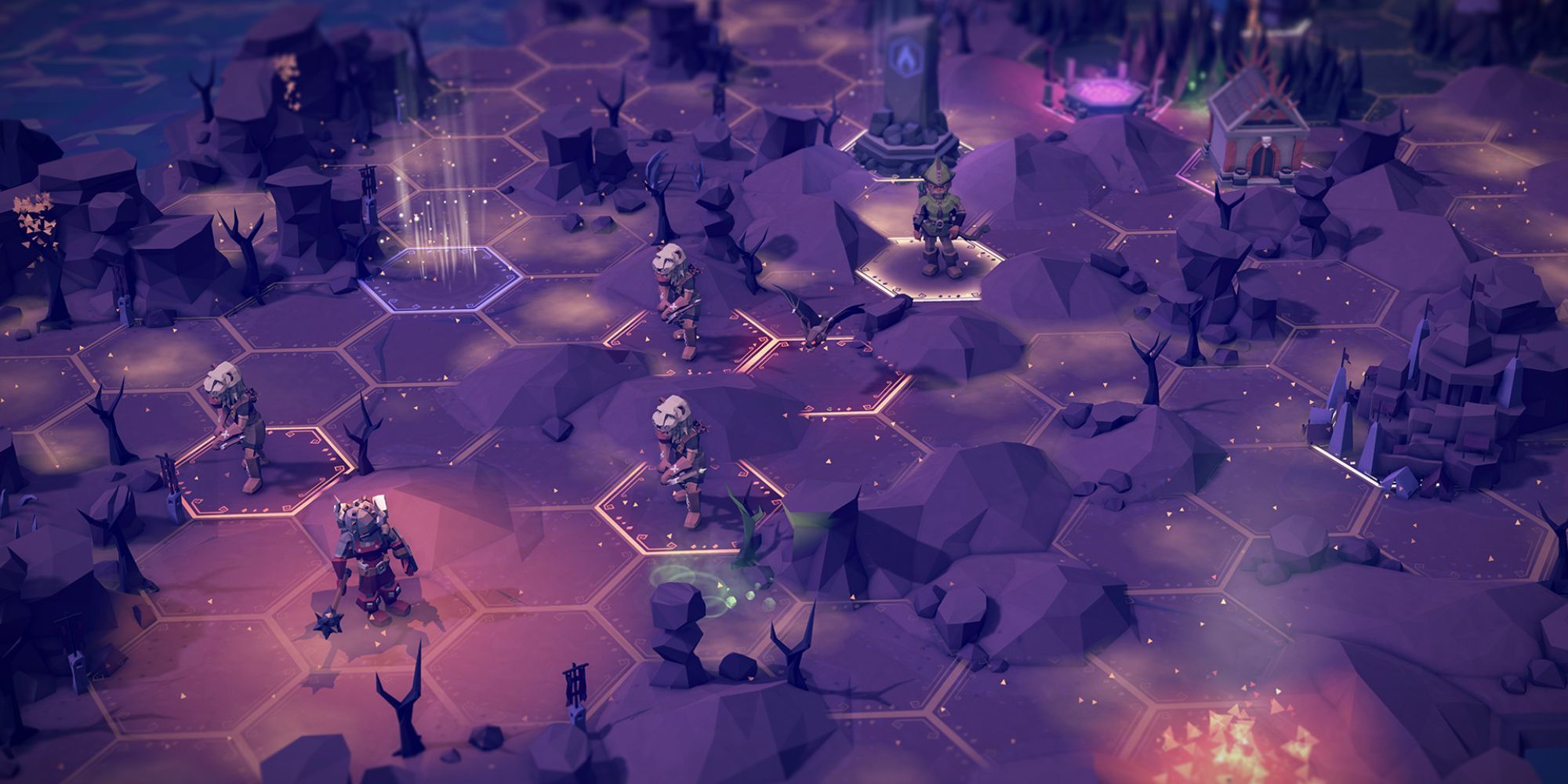 A look at the hex map with enemies and other encounters you can discover in For the King