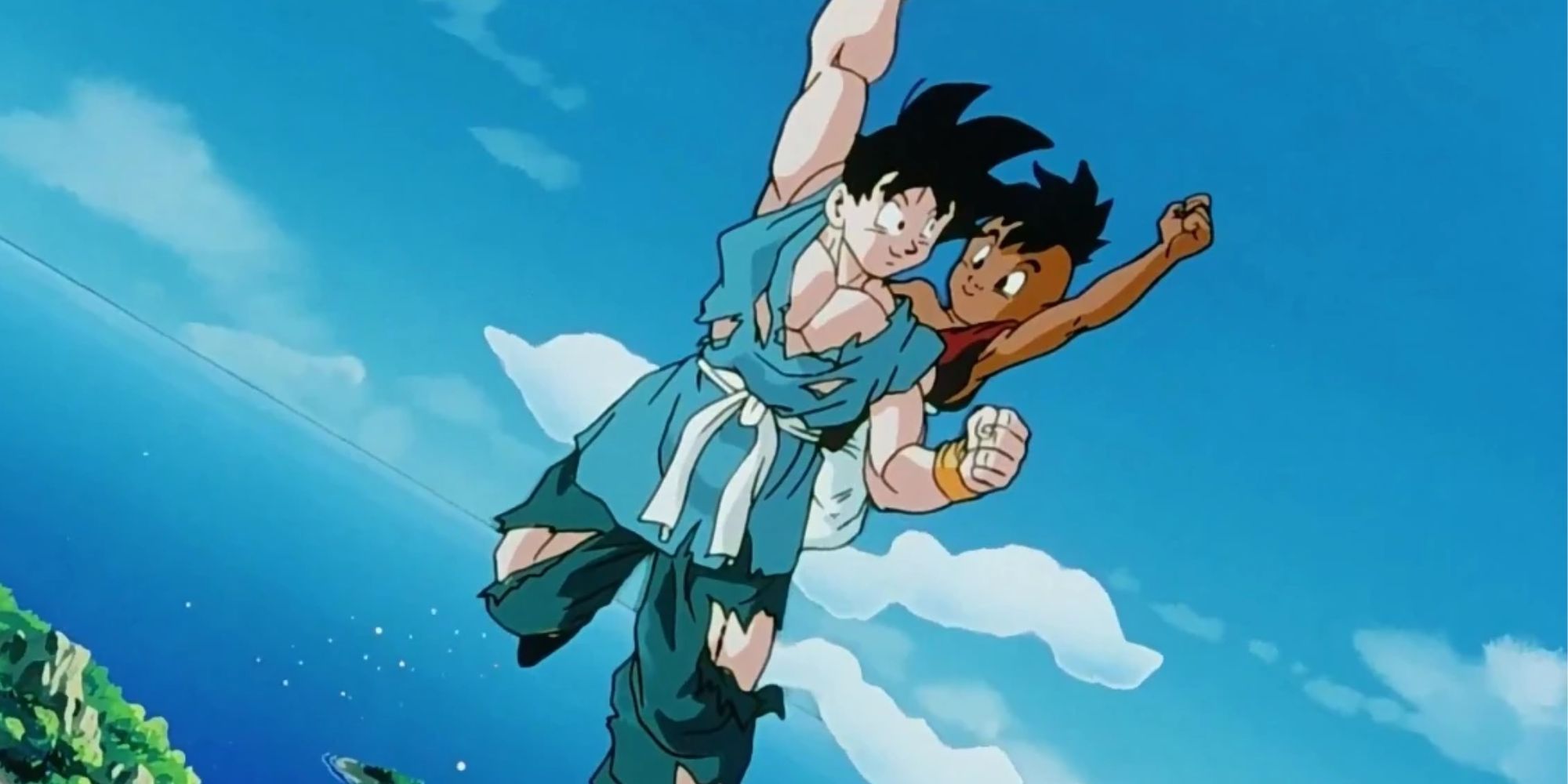 Goku and Uub from the end of Dragon Ball Z.