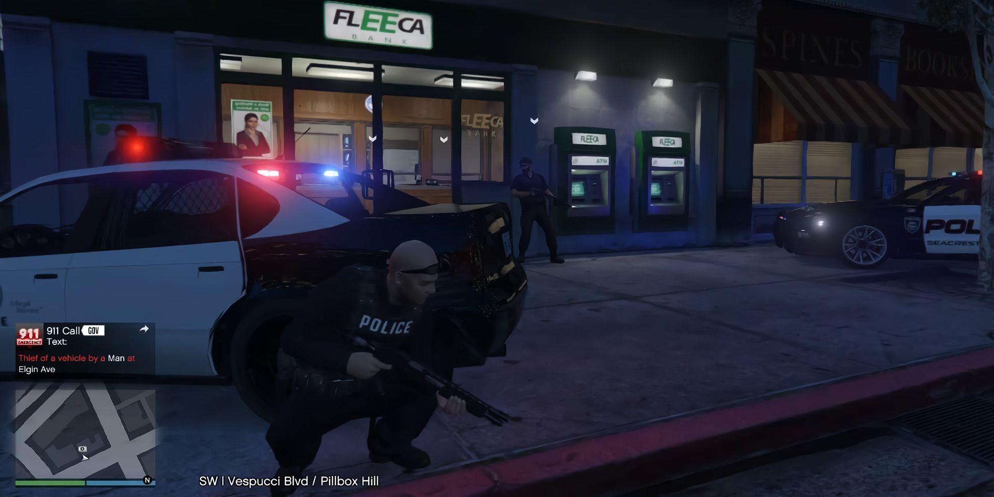 Police officer behind vehicle in Grand Theft Auto 5's TwitchRP GTARP