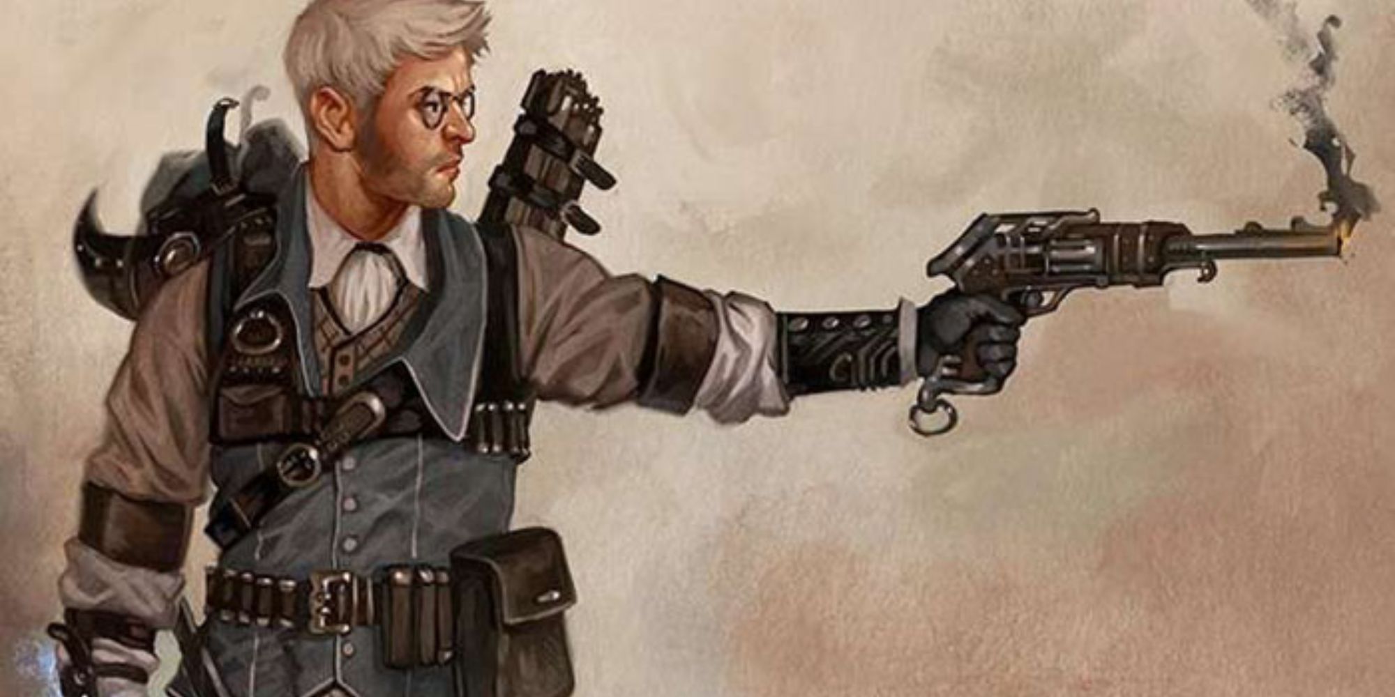 gunslinger holding smoking pistol