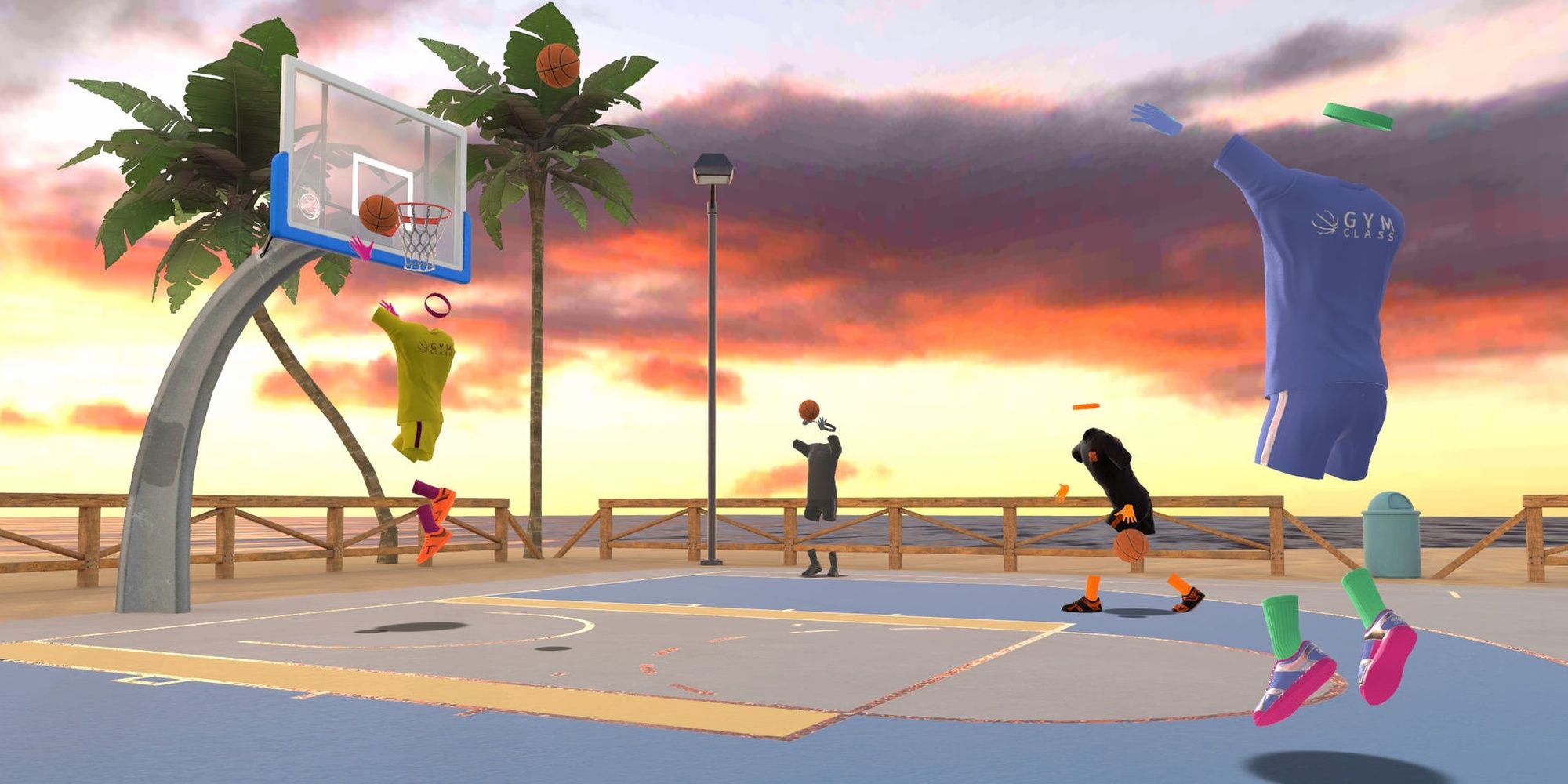 Gym Class Basketball VR: Multiplayer Match With Multiple Basketballers