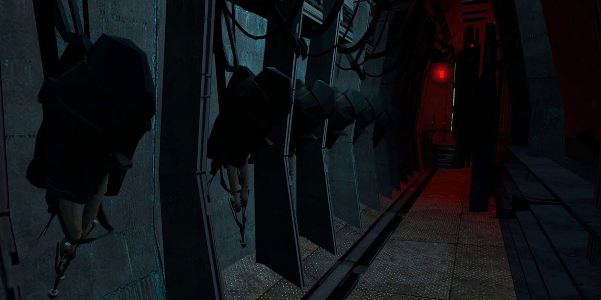 Half-Life 2 Episode One Stalker train showing a line of pods