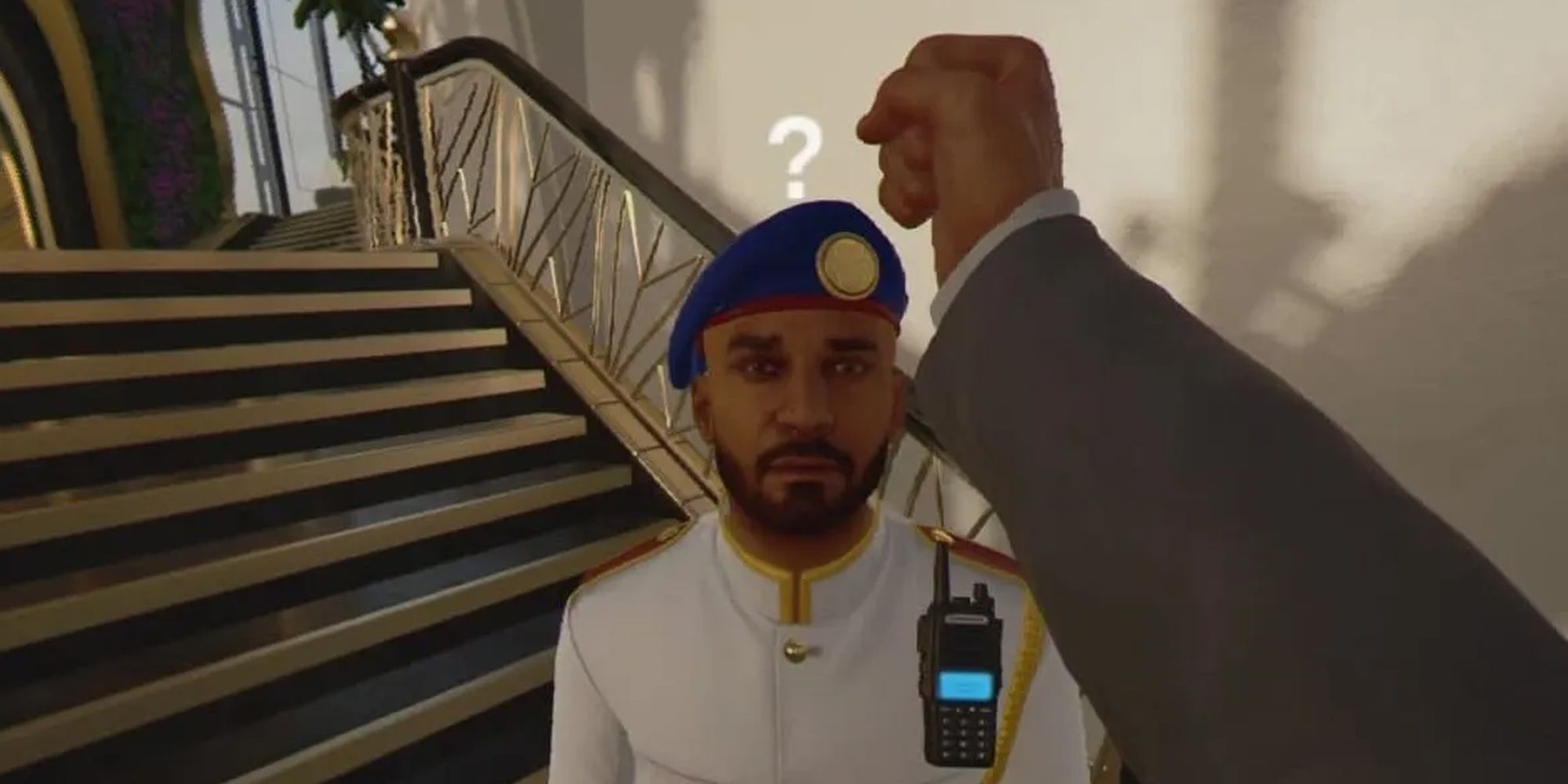 Hitman 3 VR: Taking Out A Suspicious Guard With Melee 