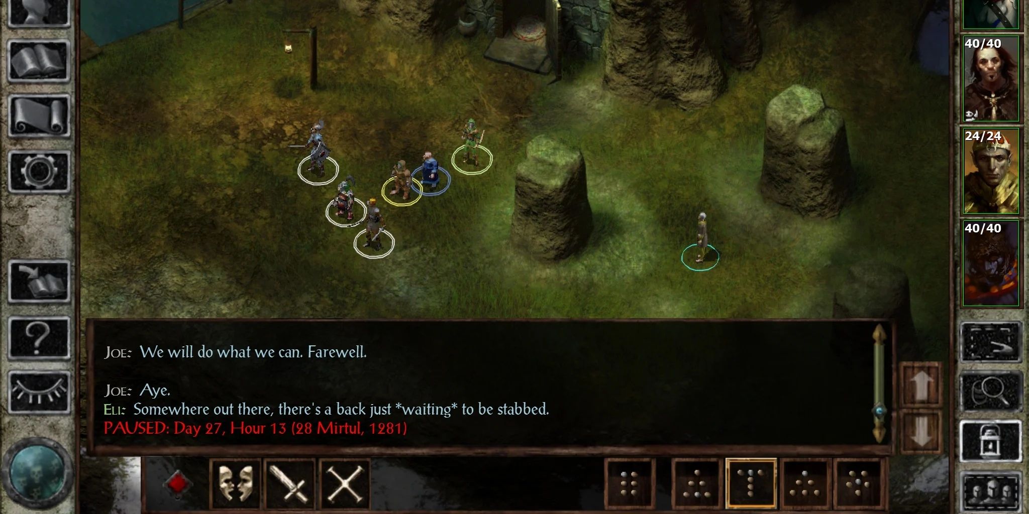 Icewind Dale characters conversing with each other