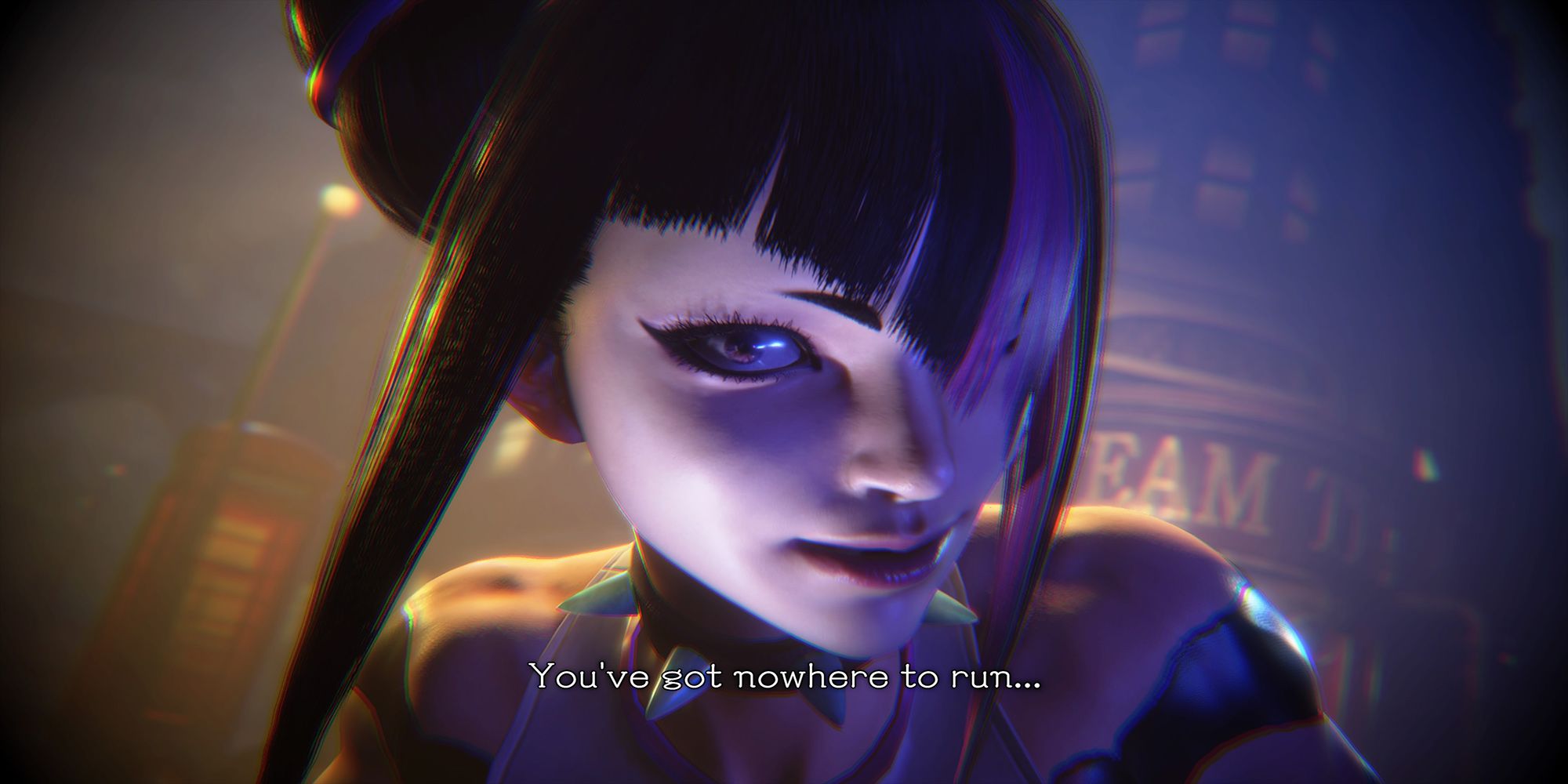 Juri squeezes her booty during a hot scene on King Street in Street Fighter 6.