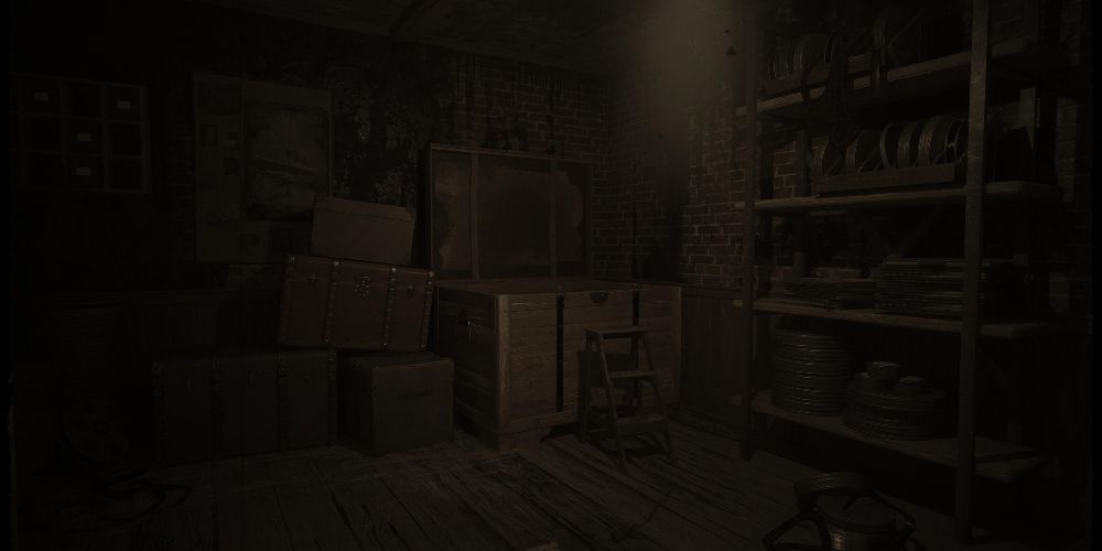 an open trunk in the basement of the burns house in layers of fear 2023